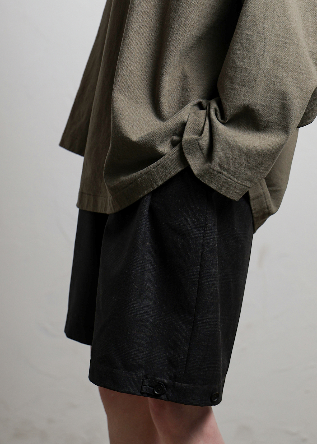 Super 100's -2/1 Wool Glen Plaid Short Pants サイズ: F, カラー: ブルー