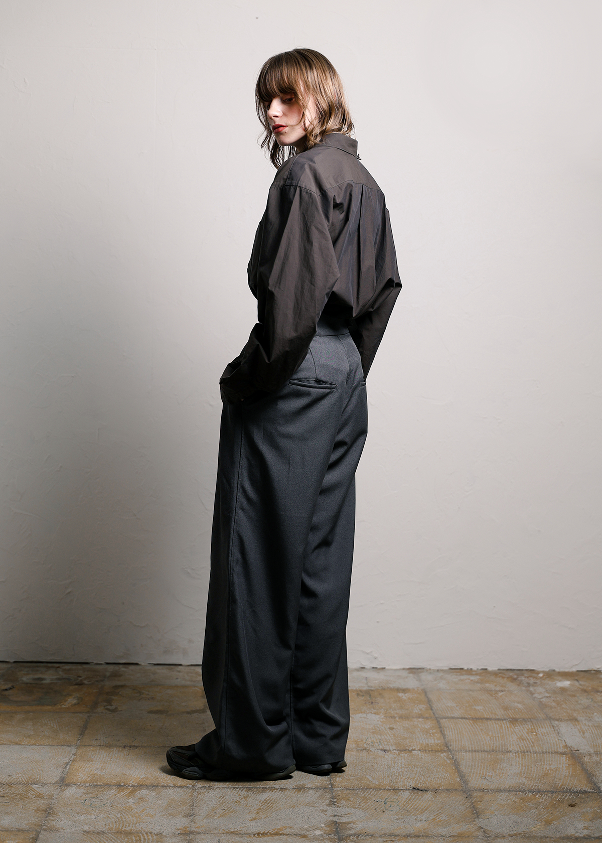 Linenlike Easy Adjust Pants サイズ: M, カラー: グレー