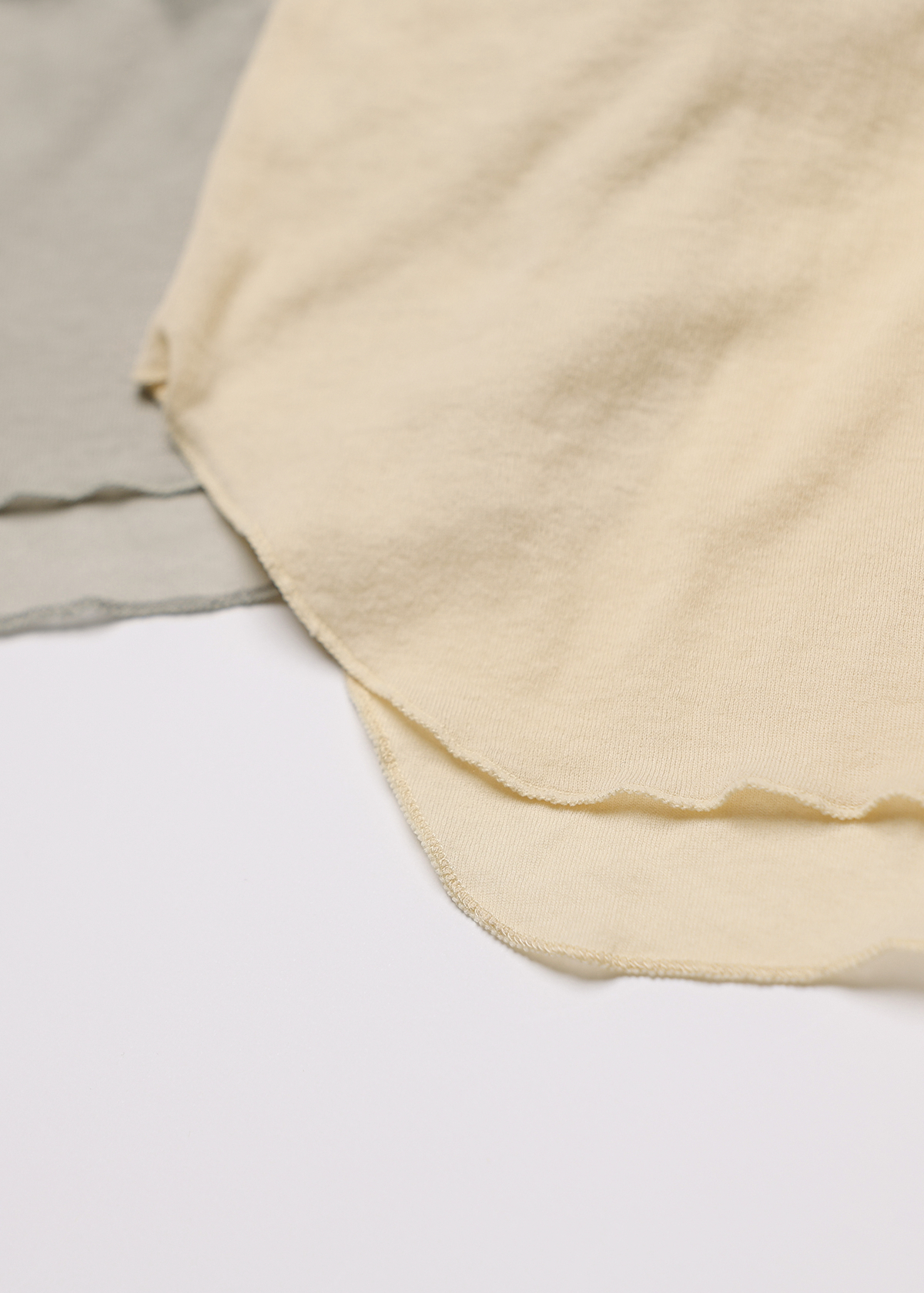 Sheer Hi-Twist Rib Jersey Henry Neck T サイズ: F, カラー: イエロー