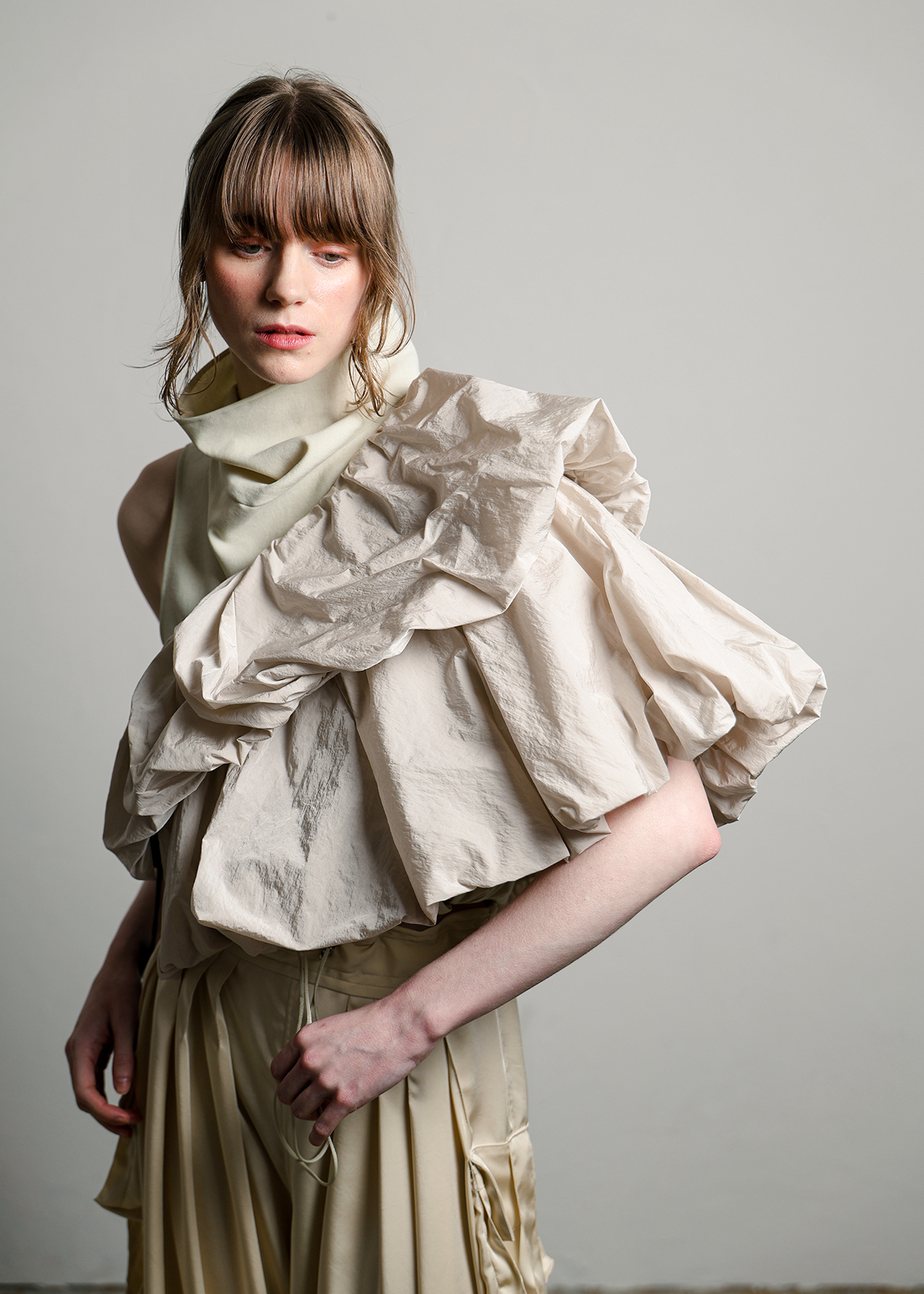 Vintage Nylon Way Bolero サイズ: F, カラー: ベージュ