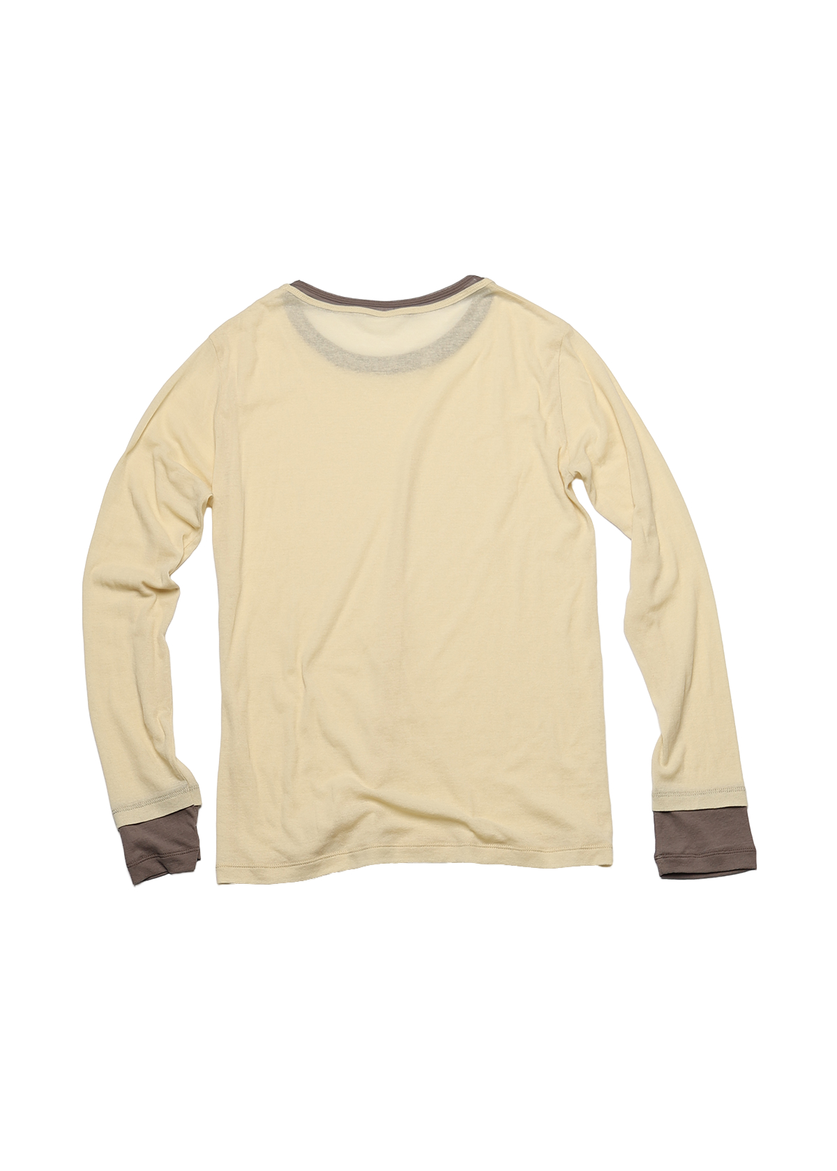 Sheer Hi-Twist Rib Jersey Layer-like LS T サイズ: F, カラー: イエロー