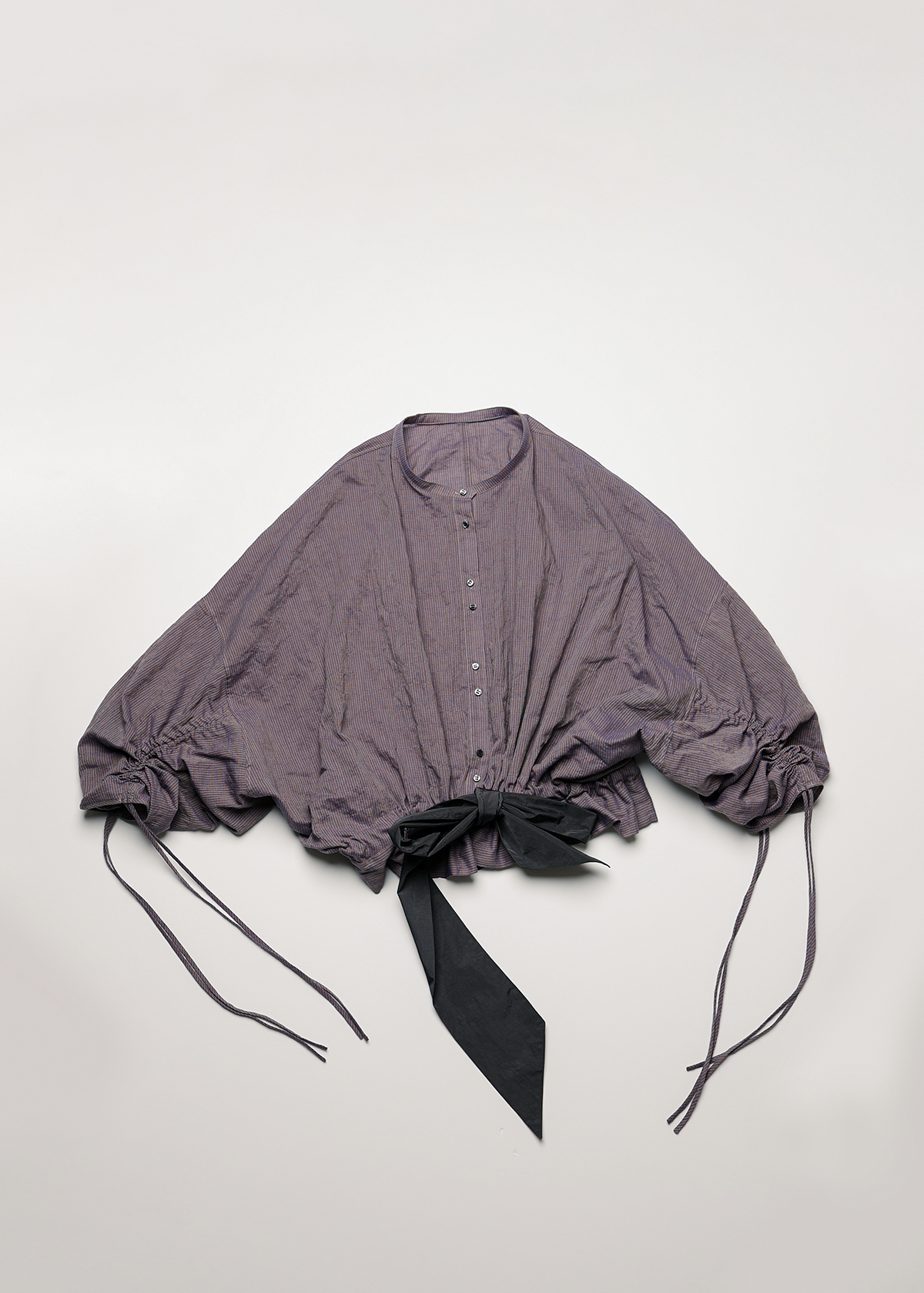 C/Pu Gingham CK Way Blouse サイズ: F, カラー: パープル