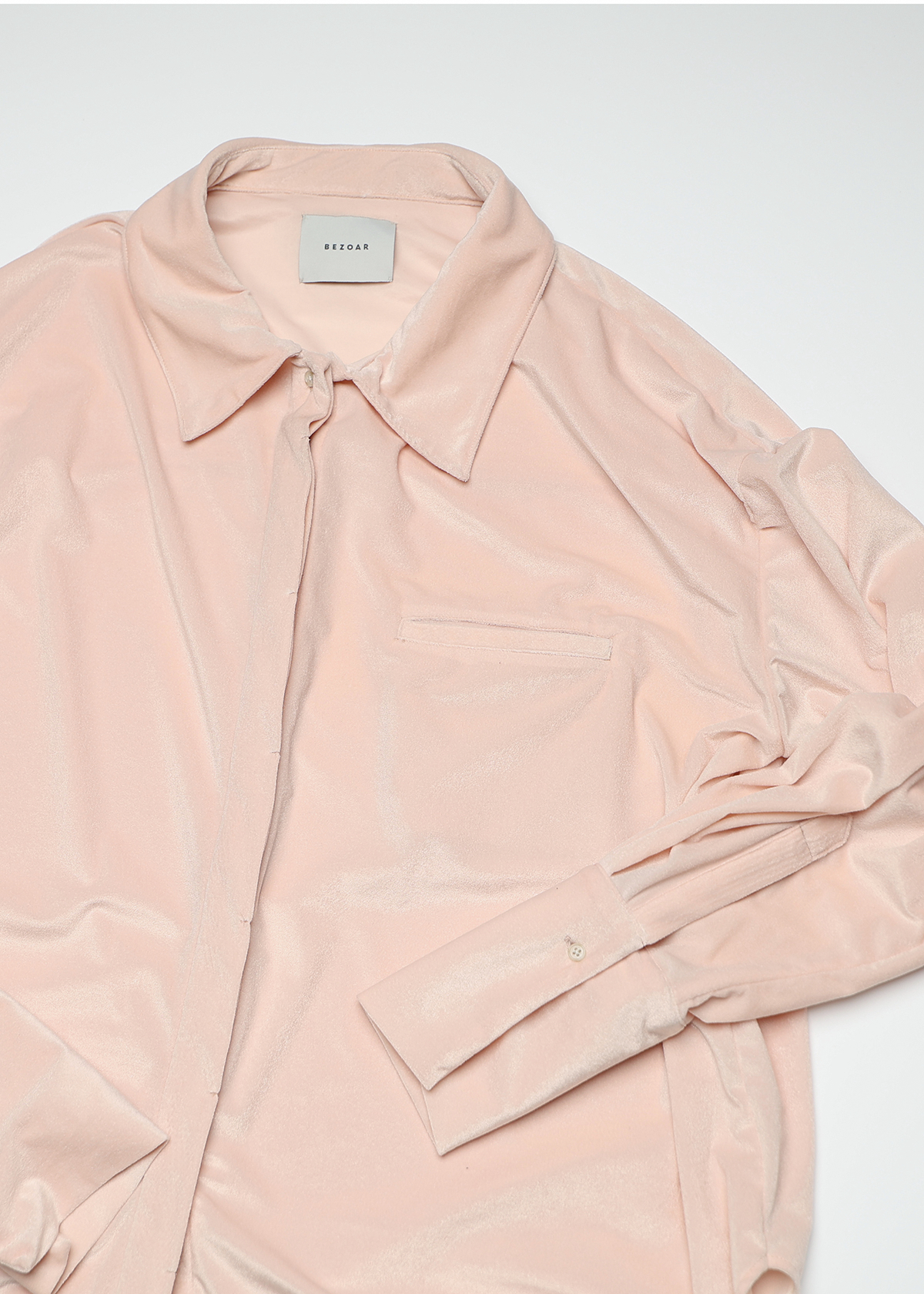 Sheer Velours Easy Shirts サイズ: F, カラー: ブルー