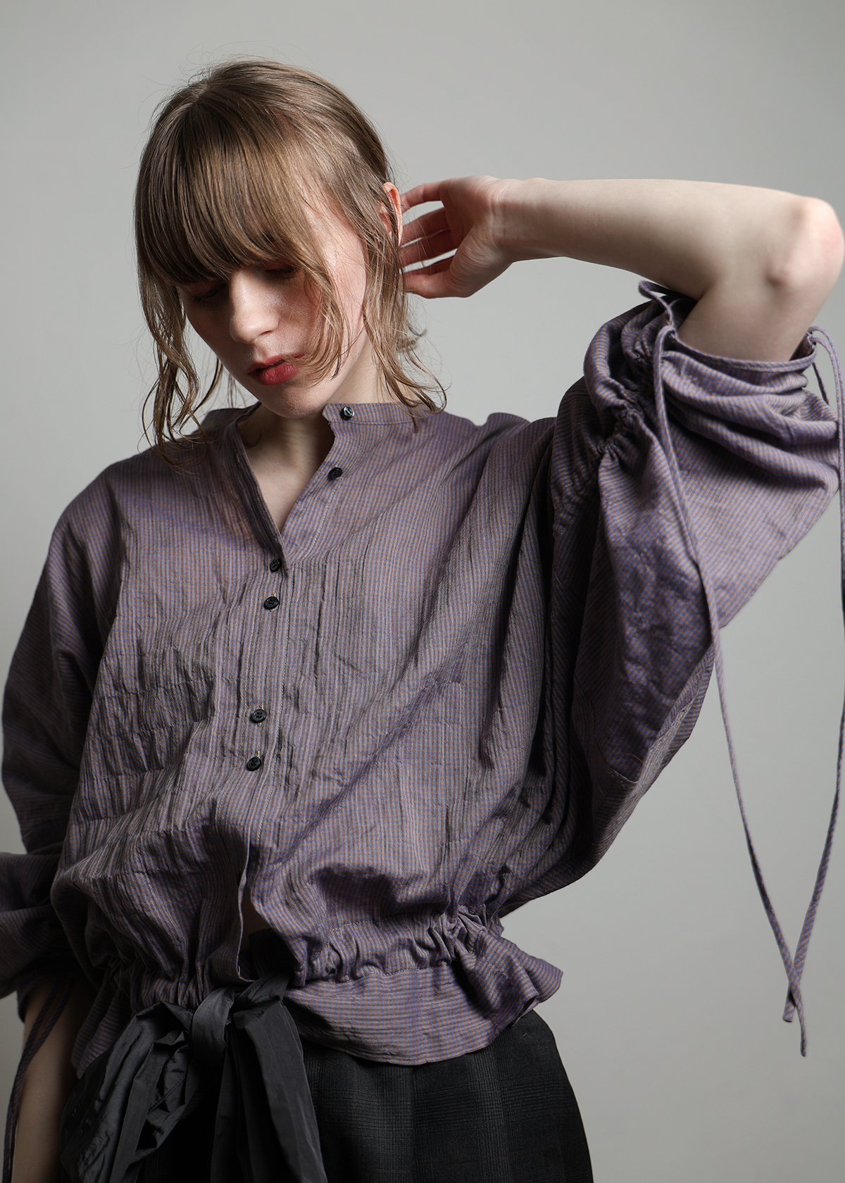 C/Pu Gingham CK Way Blouse