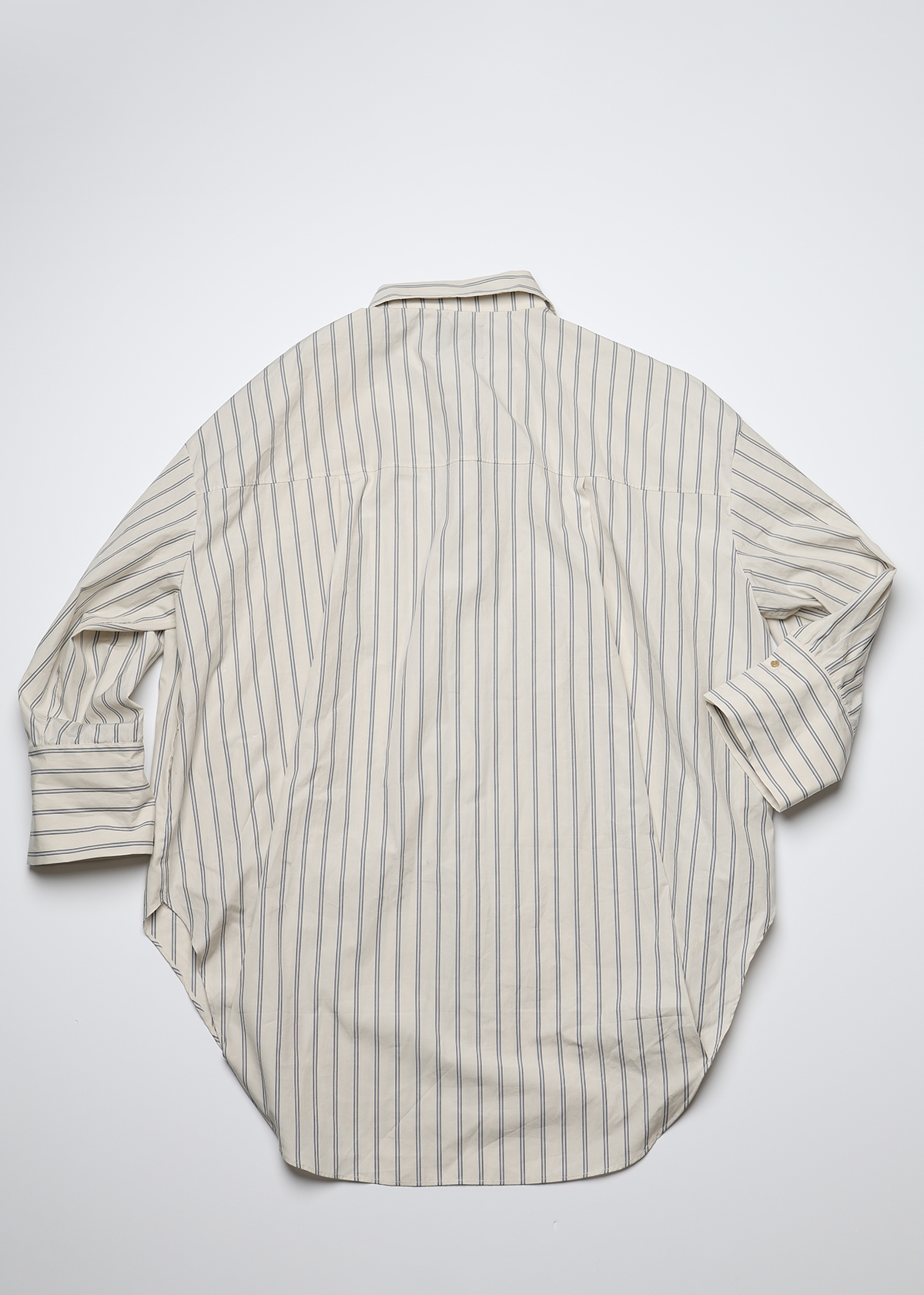 Supima Cotton Typewriter Stripe Big Shirts サイズ: F, カラー: オフホワイト