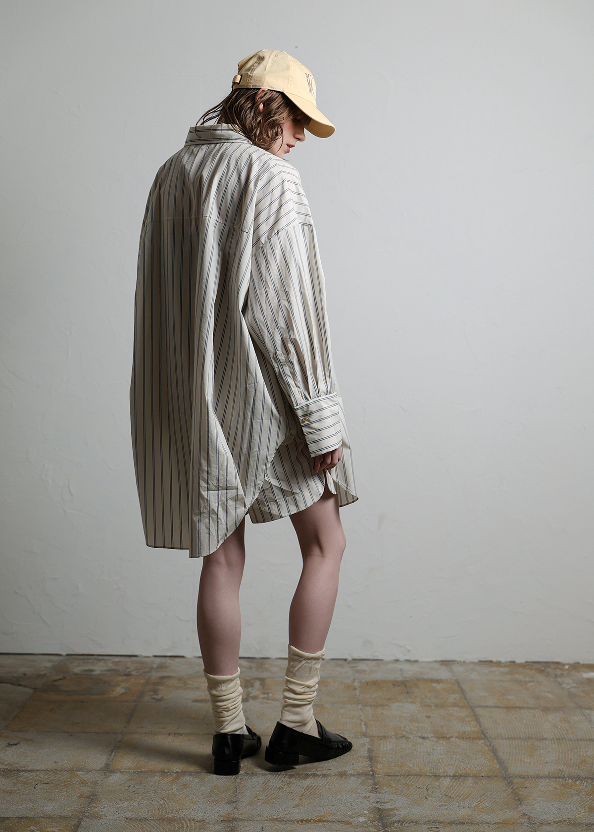 Supima Cotton Typewriter Stripe Big Shirts サイズ: F, カラー: オフホワイト