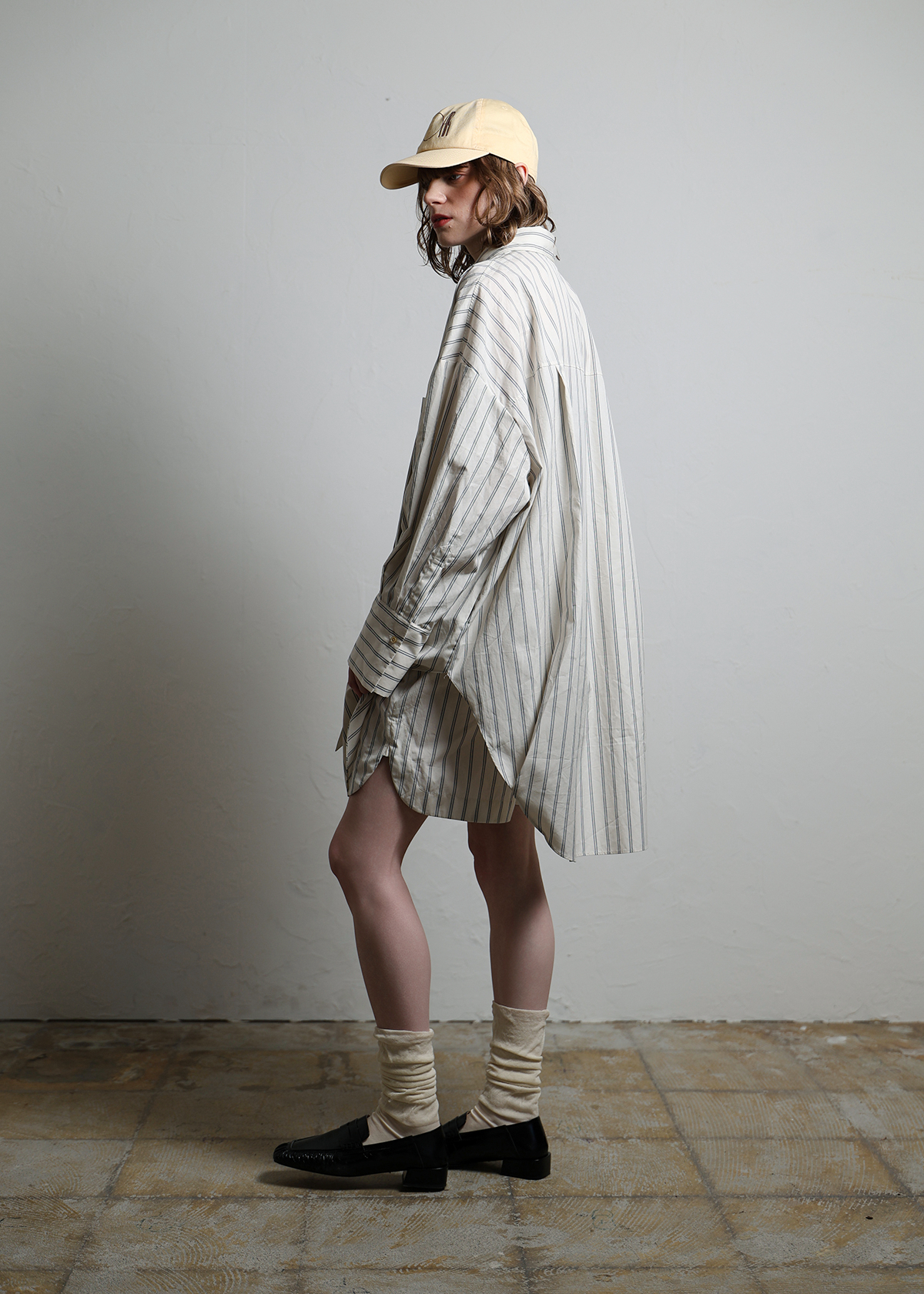 Supima Cotton Typewriter Stripe Big Shirts サイズ: F, カラー: オフホワイト
