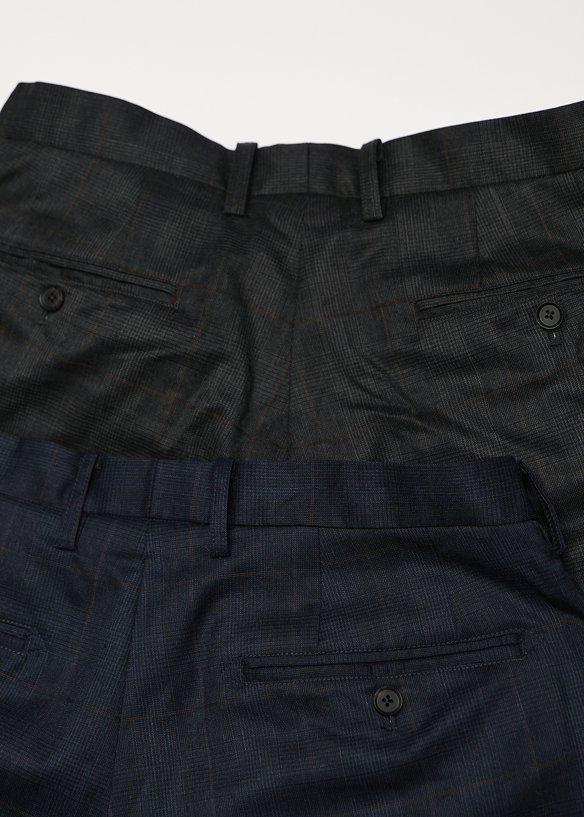 Super 100's -2/1 Wool Glen Plaid Short Pants サイズ: F, カラー: ブルー