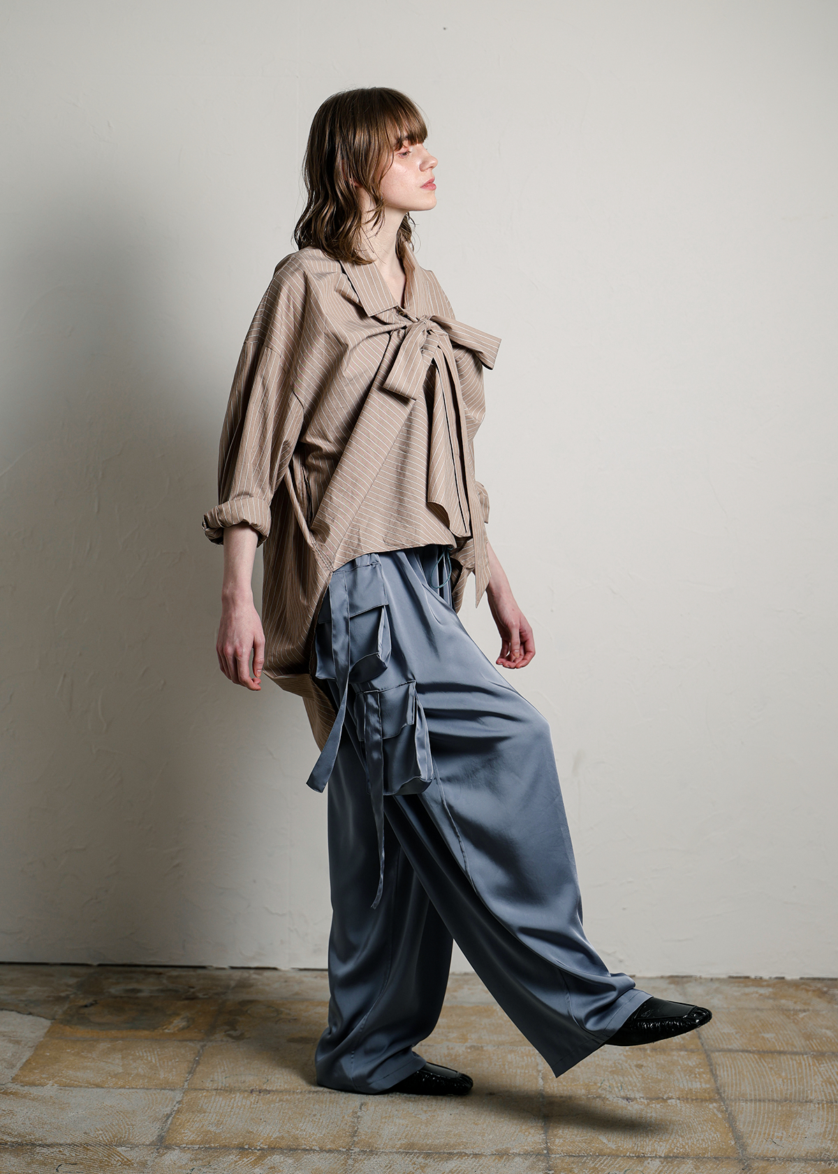 Vintage Satin Stretch Cargo Pants