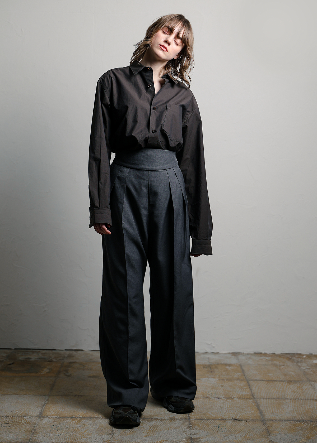 Linenlike Easy Adjust Pants サイズ: M, カラー: グレー