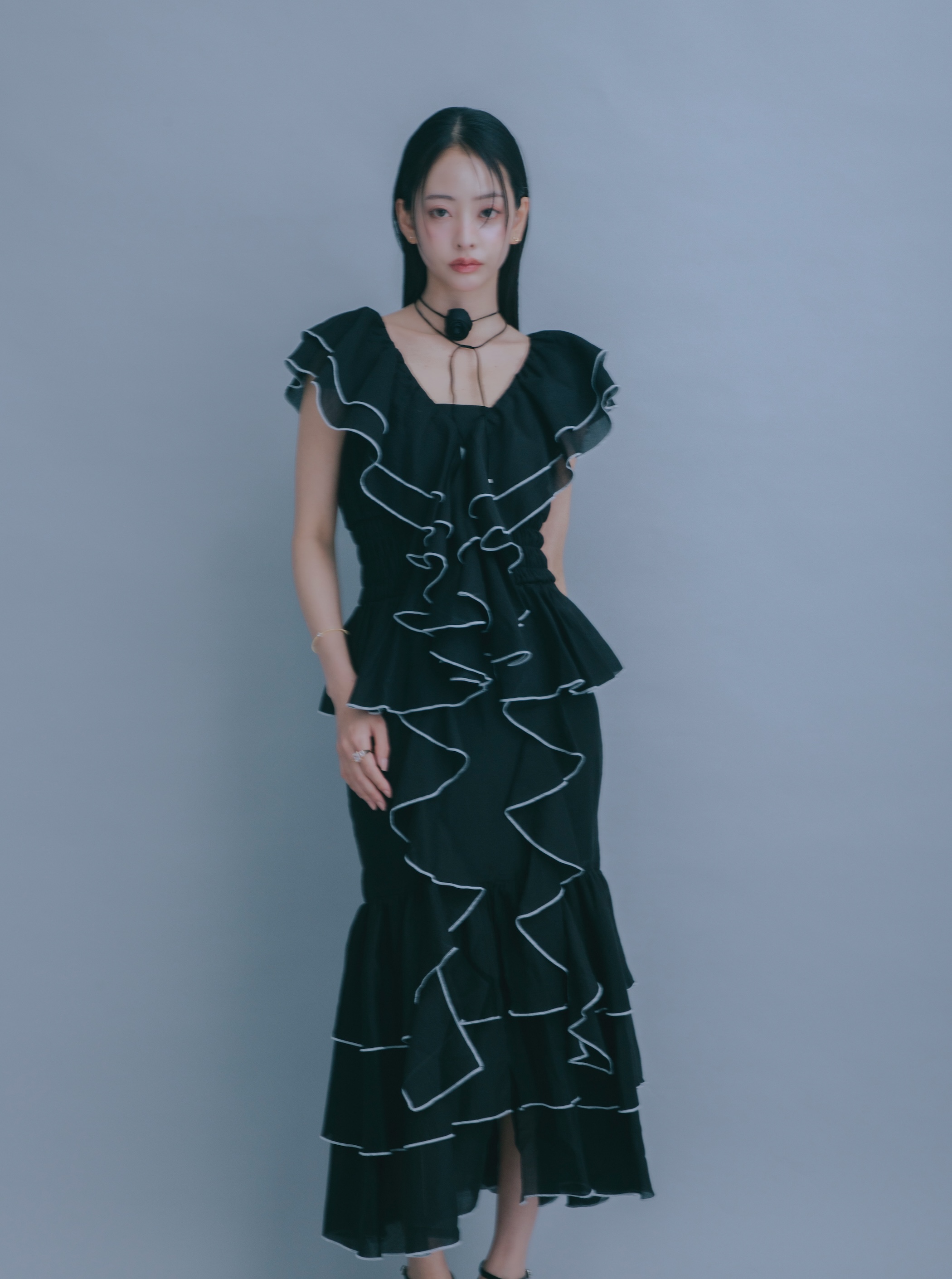 Watercolor Ruffle Dress