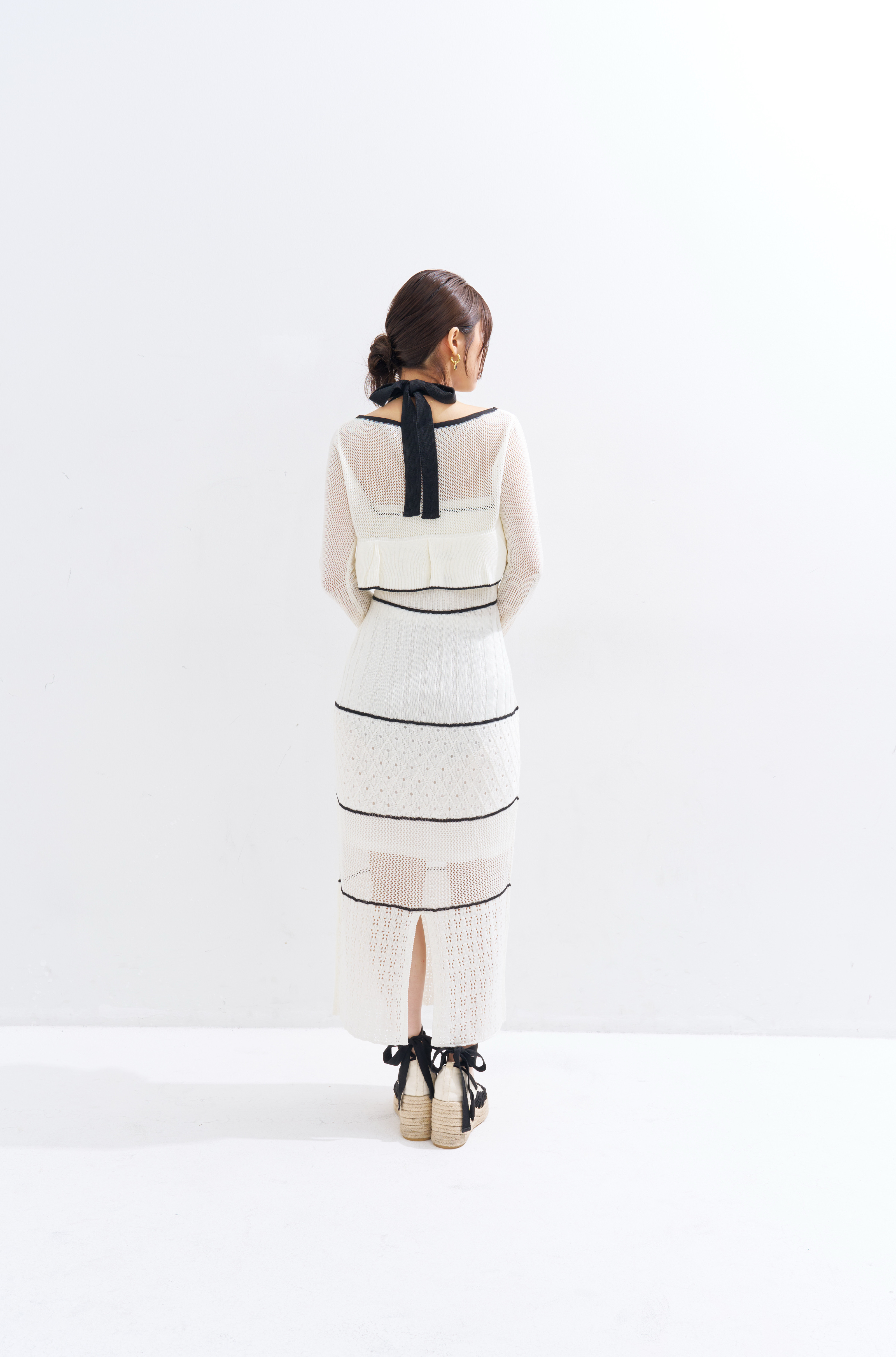 【JOUR by Crayme,】Crochet Knit Dress Set