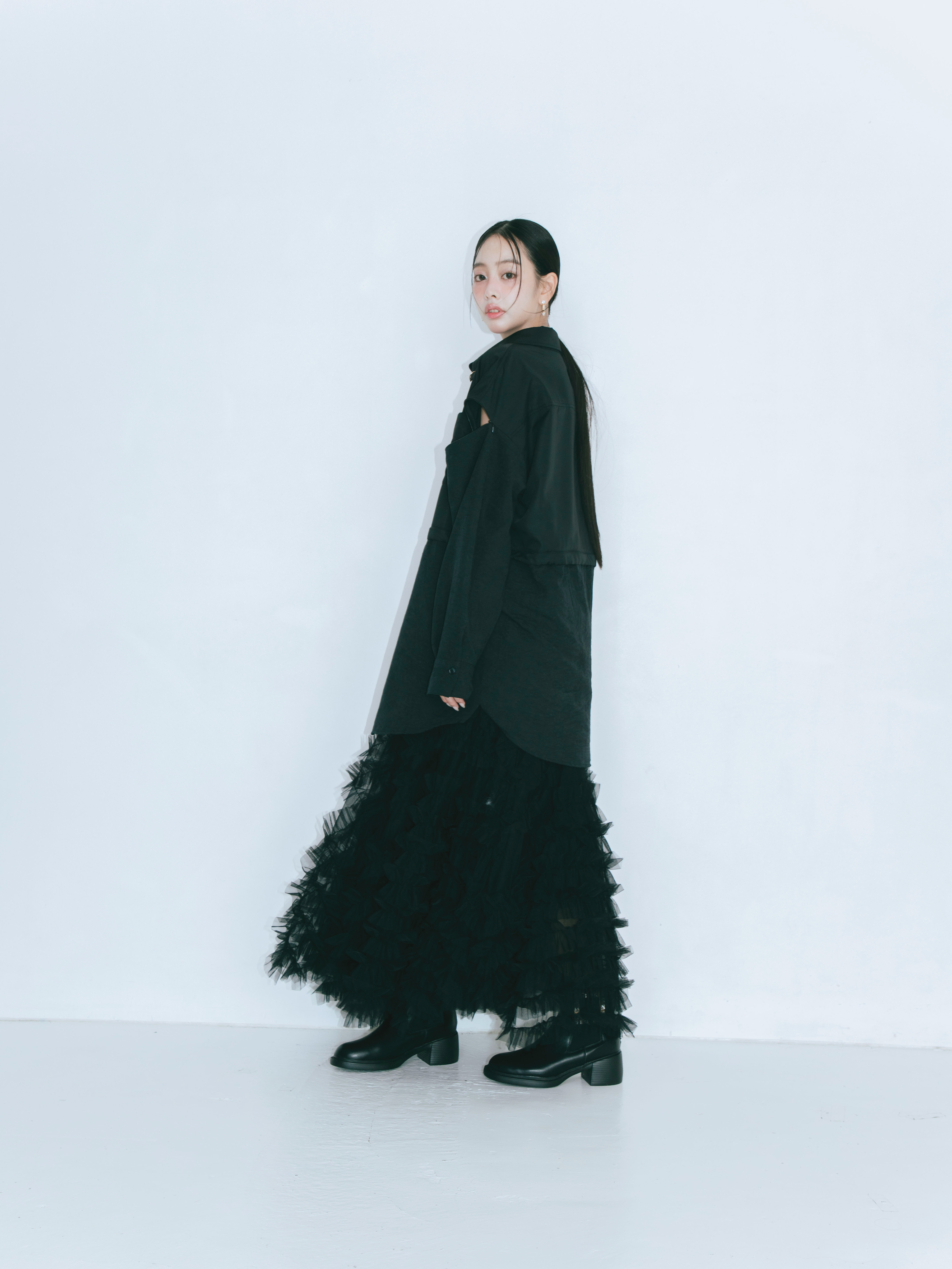 【JOUR by Crayme,】2way Slit Mix Shirt