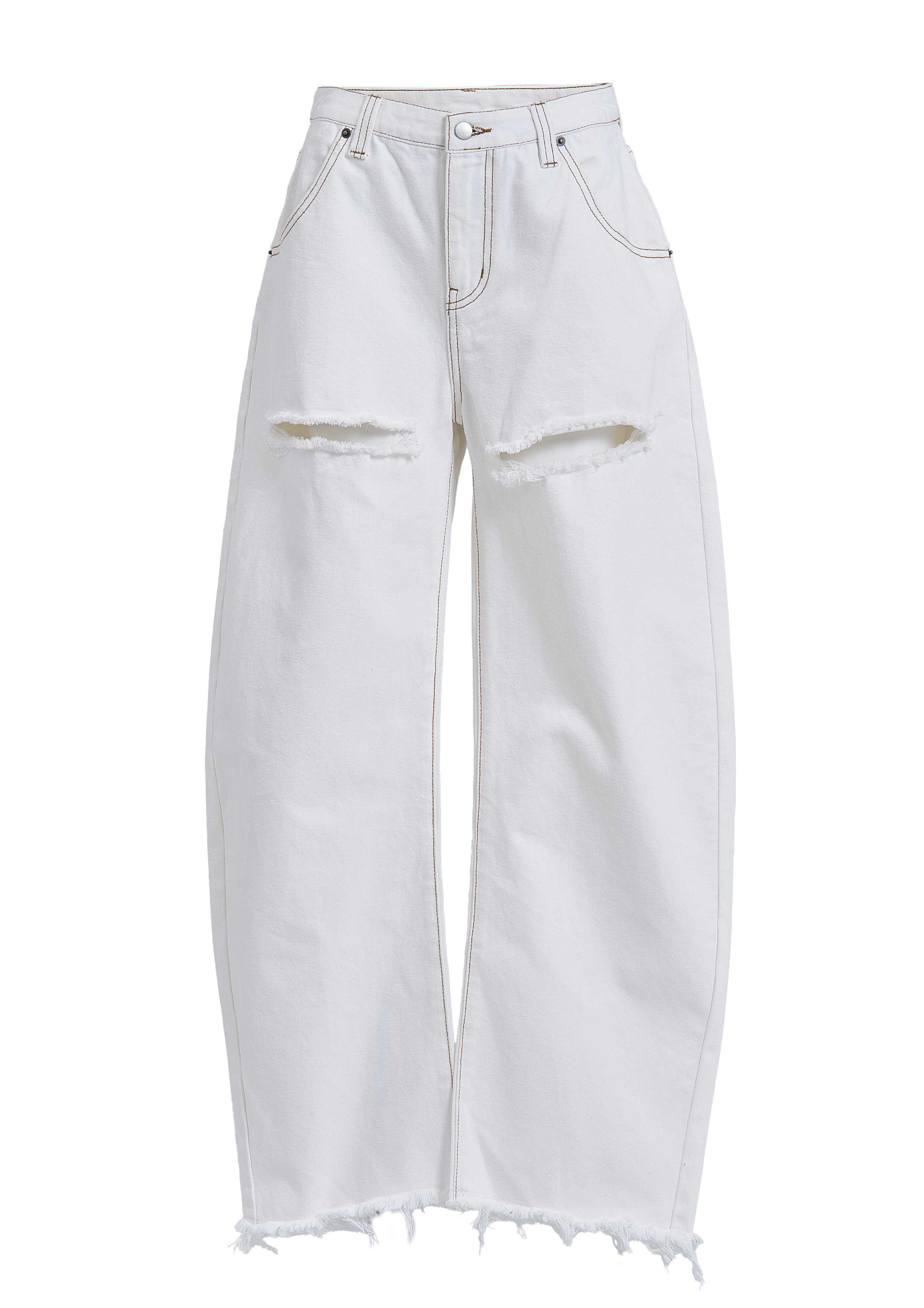Slit Barrel Denim Pants
