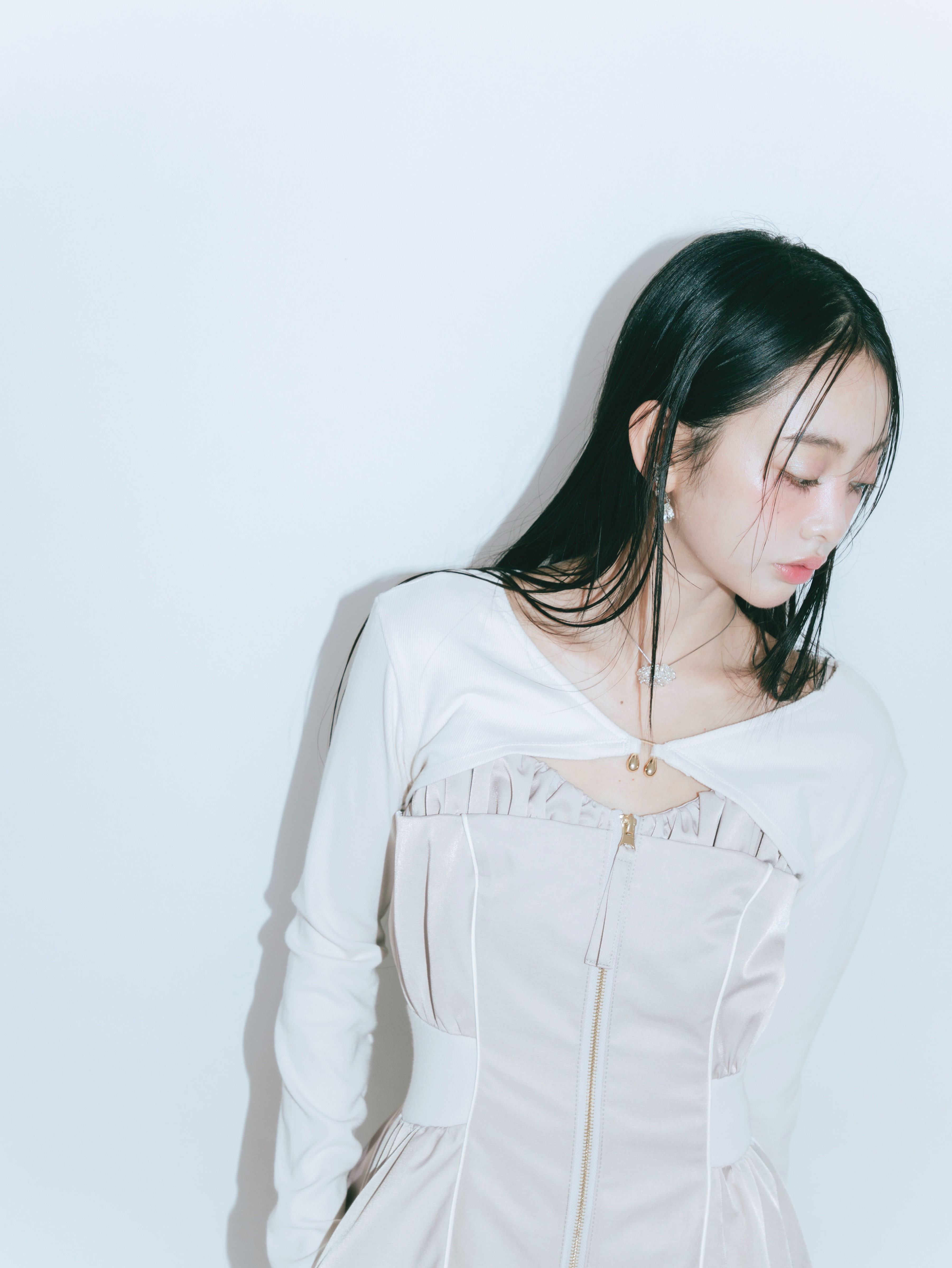 【JOUR by Crayme,】Front Zip Line Dress Set