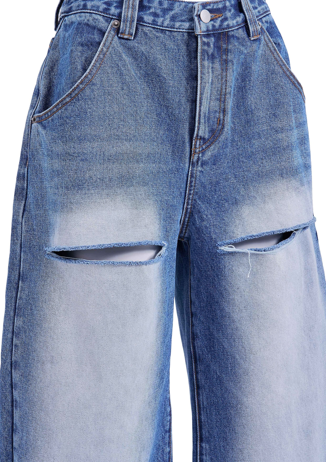Slit Barrel Denim Pants