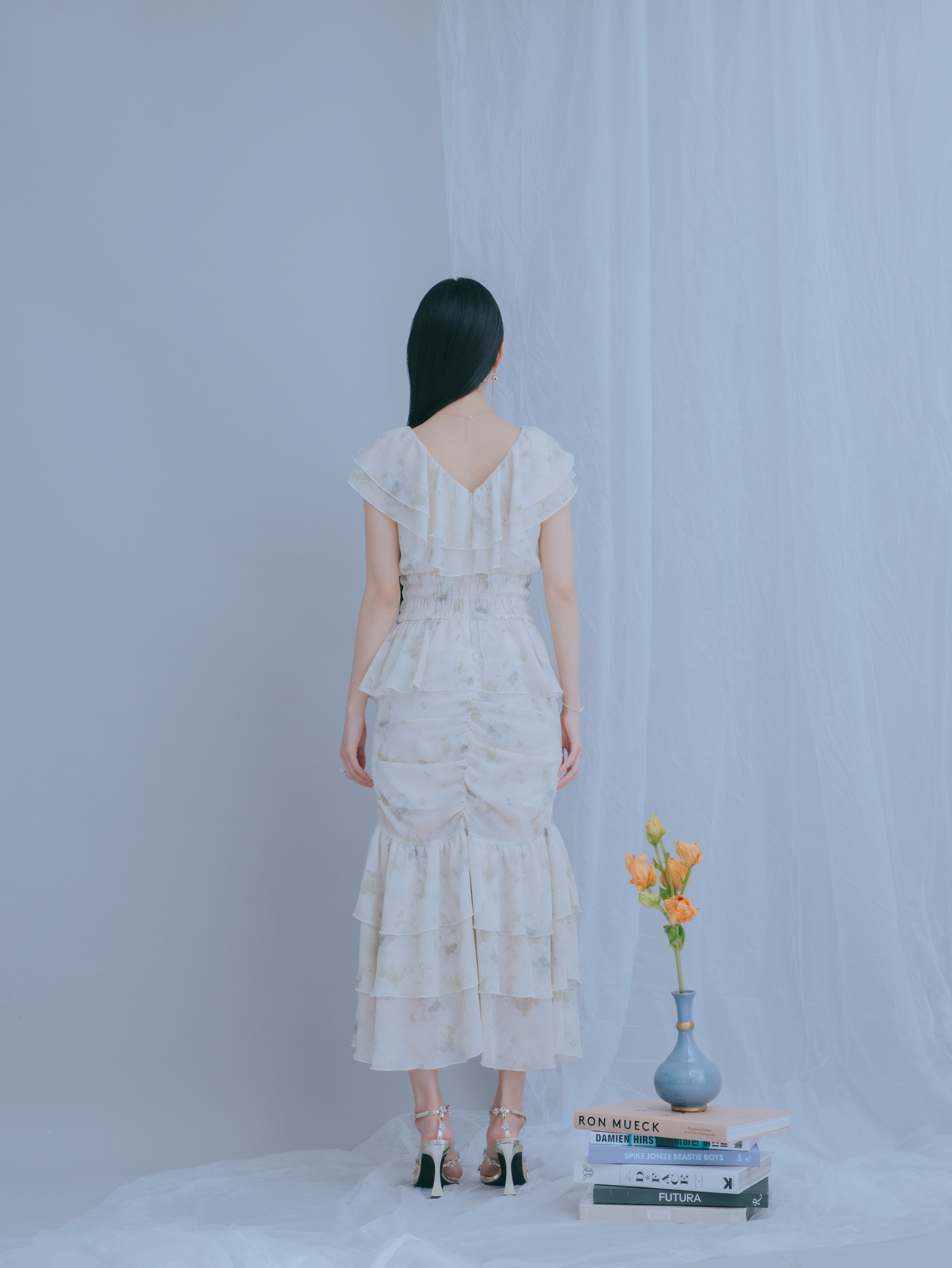 Watercolor Ruffle Dress