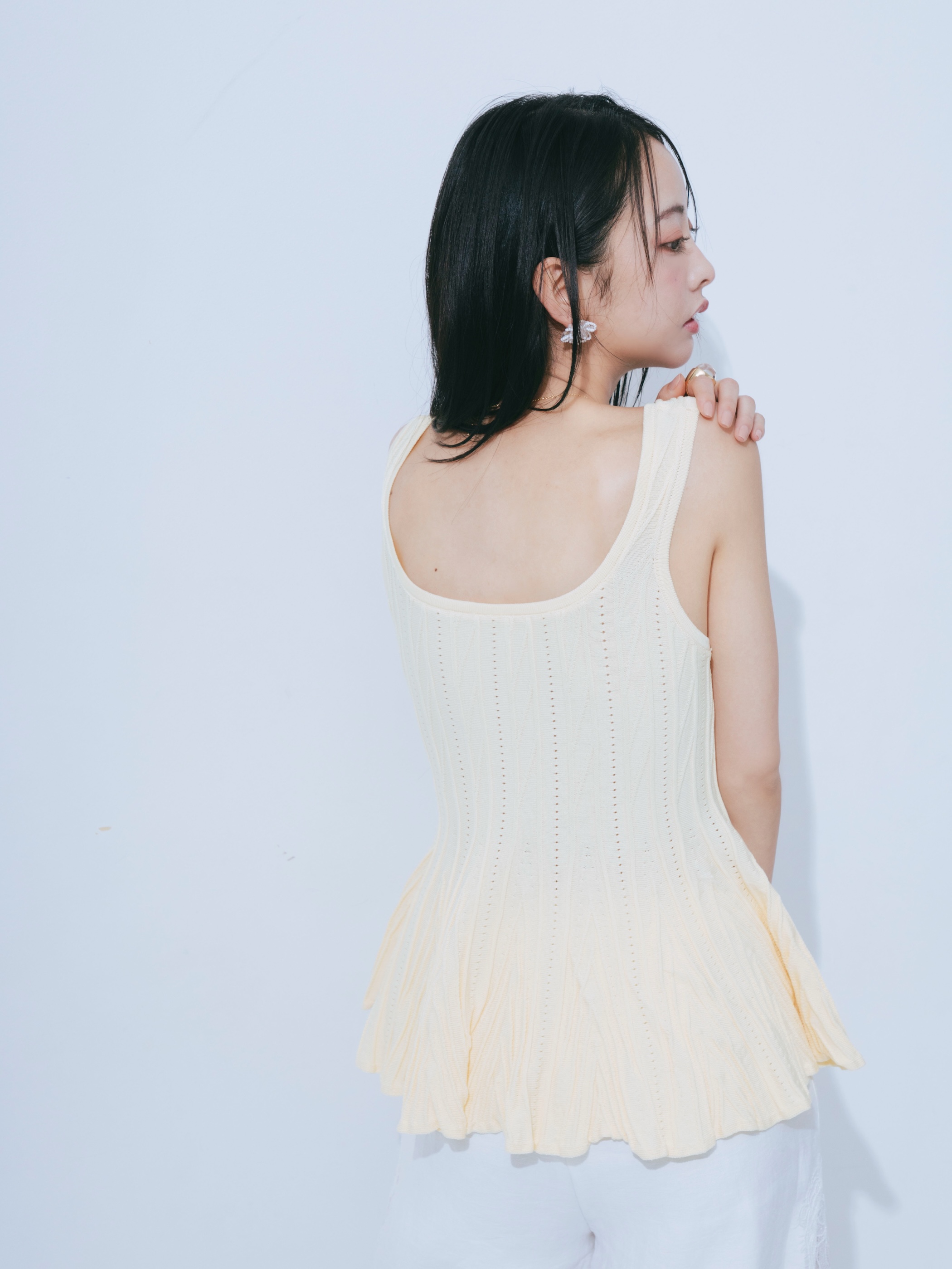 【JOUR by Crayme,】Emboss Peplum Knit