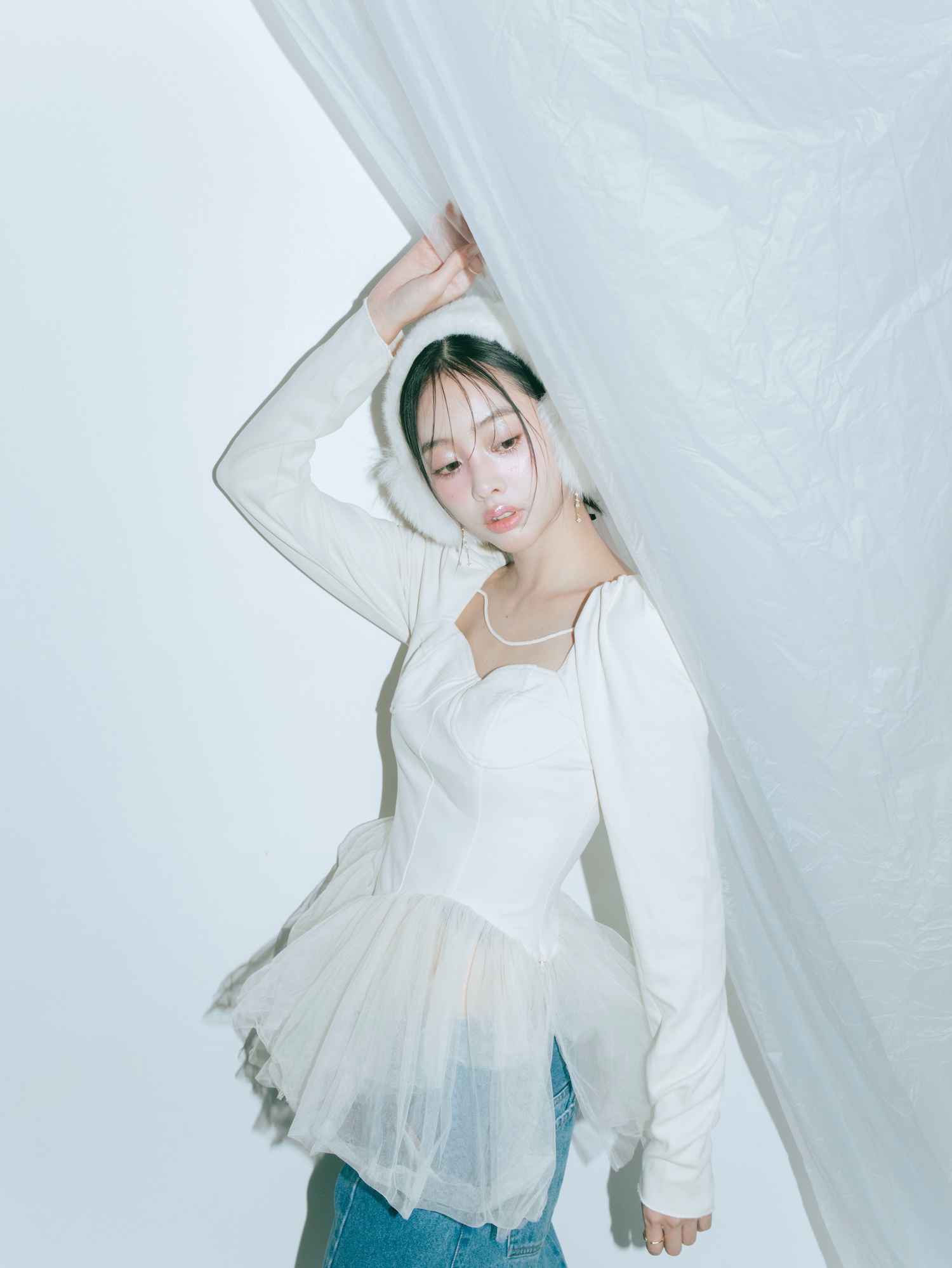 Peplum Tulle Bustier Tops