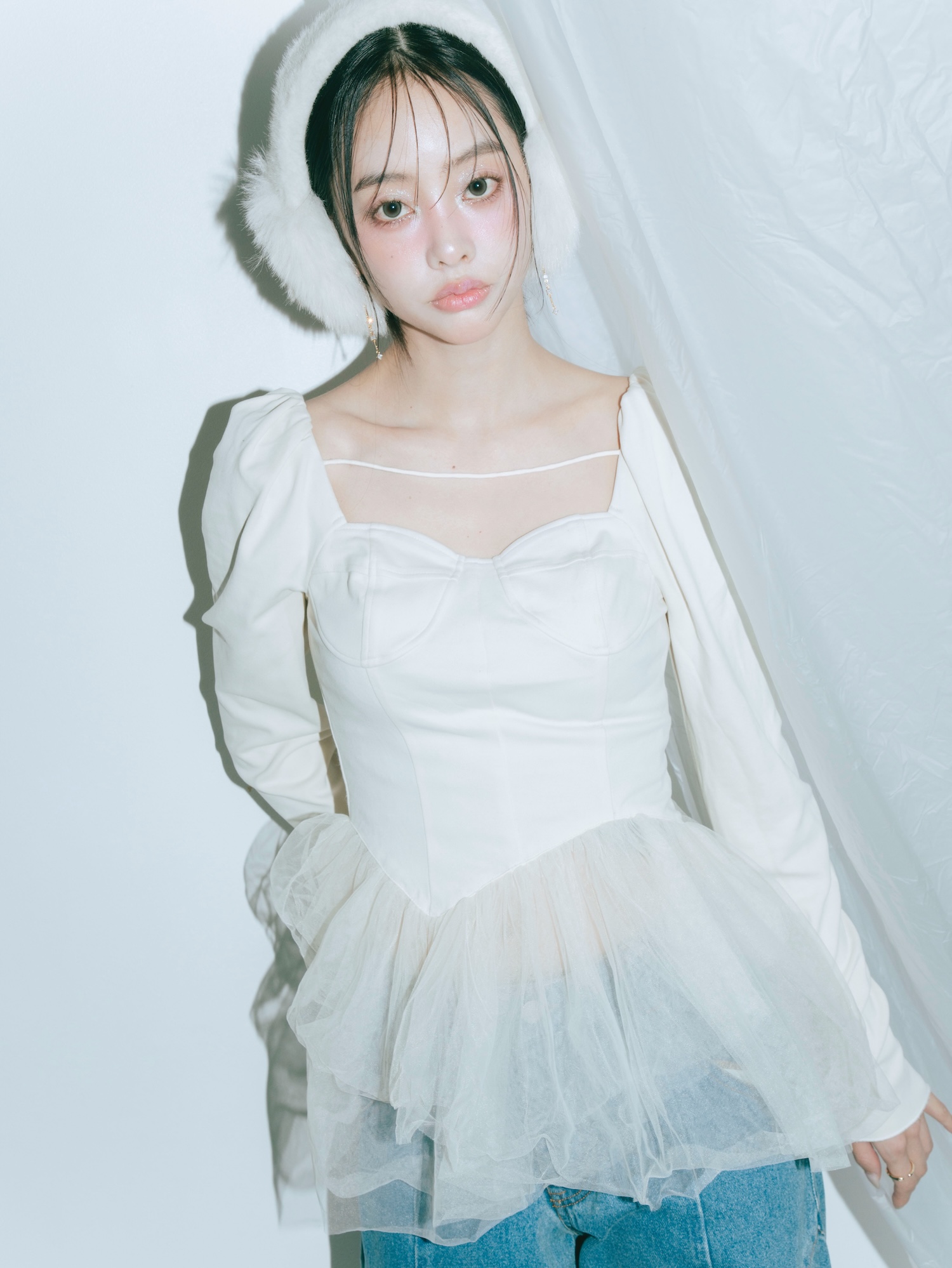 Peplum Tulle Bustier Tops