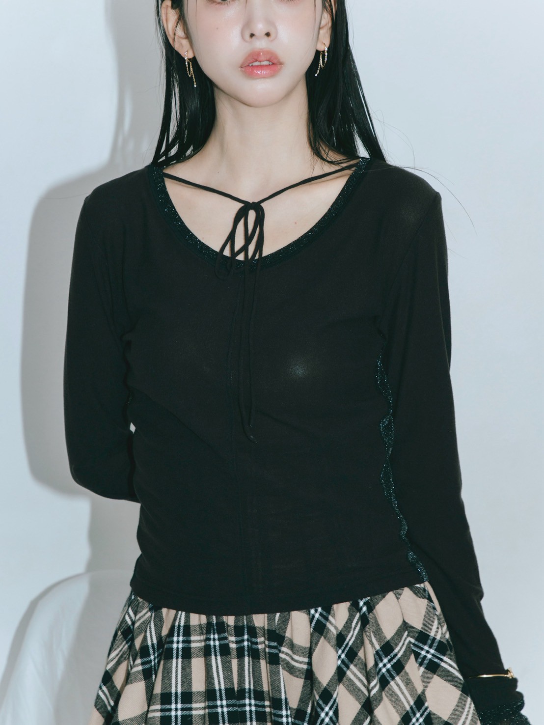 【JOUR by Crayme,】Mix Sheer Tops