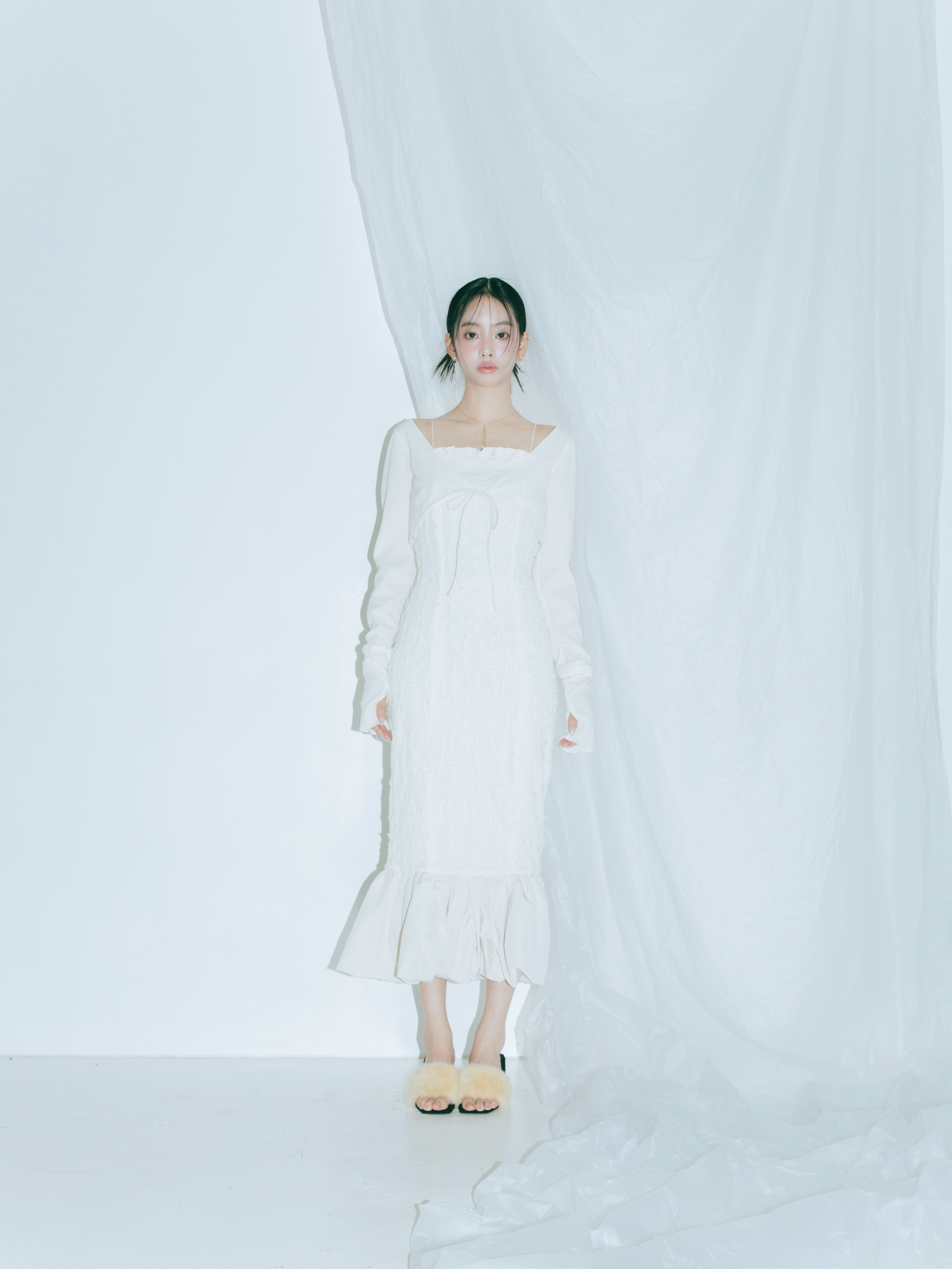 Whip Frill Fringe Dress Set