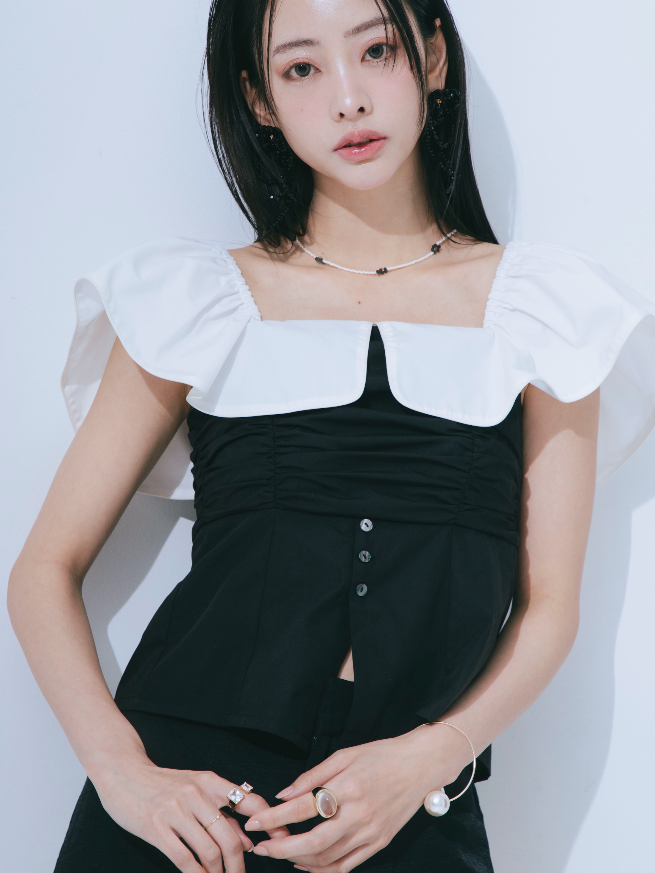 【JOUR by Crayme,】2way Frill Shirt Tops