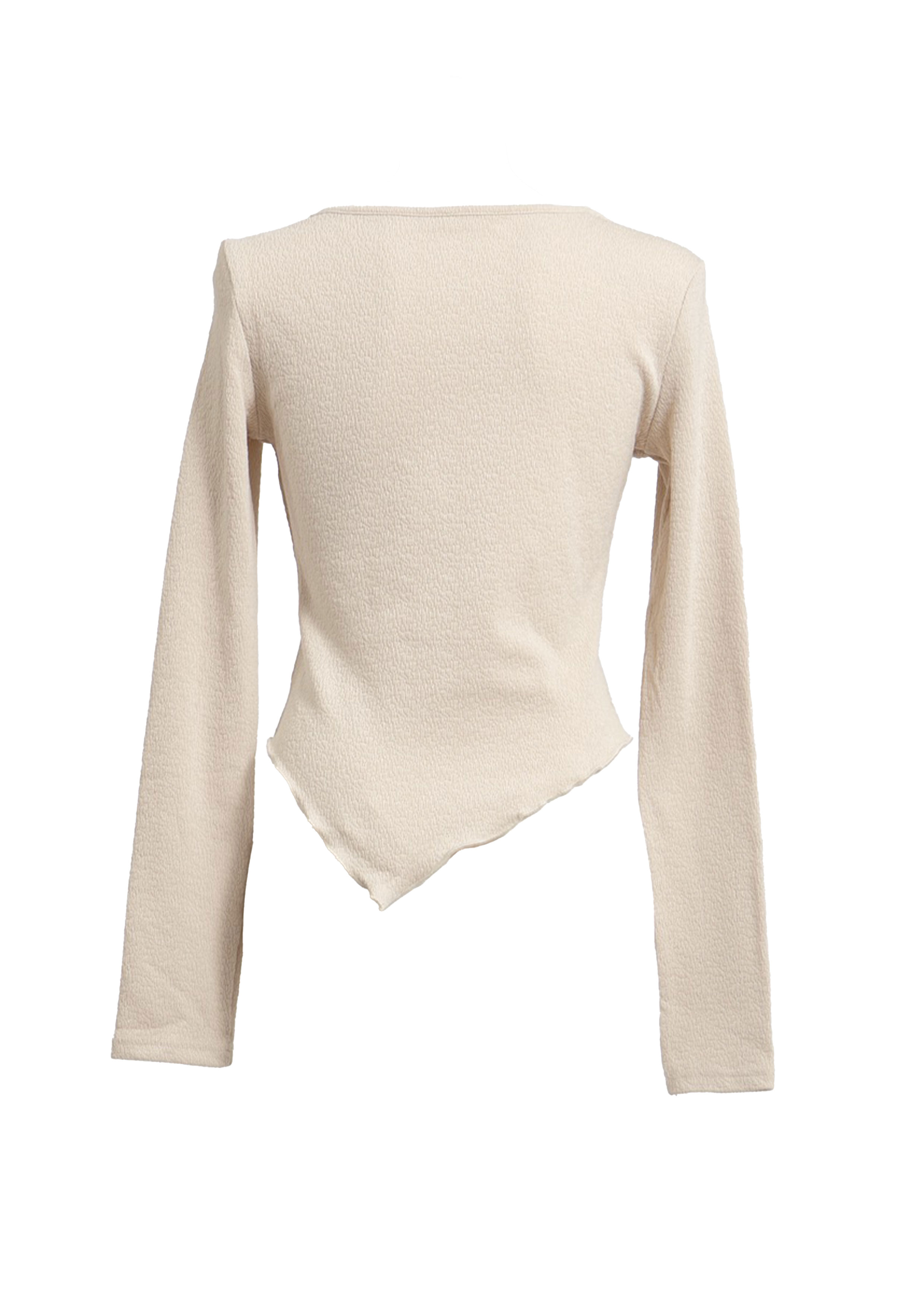 Asymmetry Hem Line Logo Tops