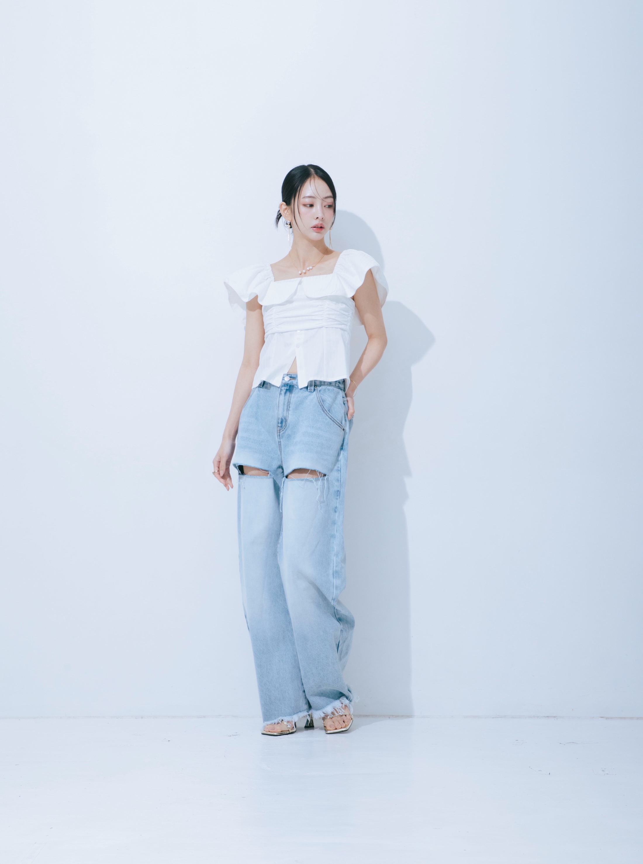 【JOUR by Crayme,】2way Frill Shirt Tops