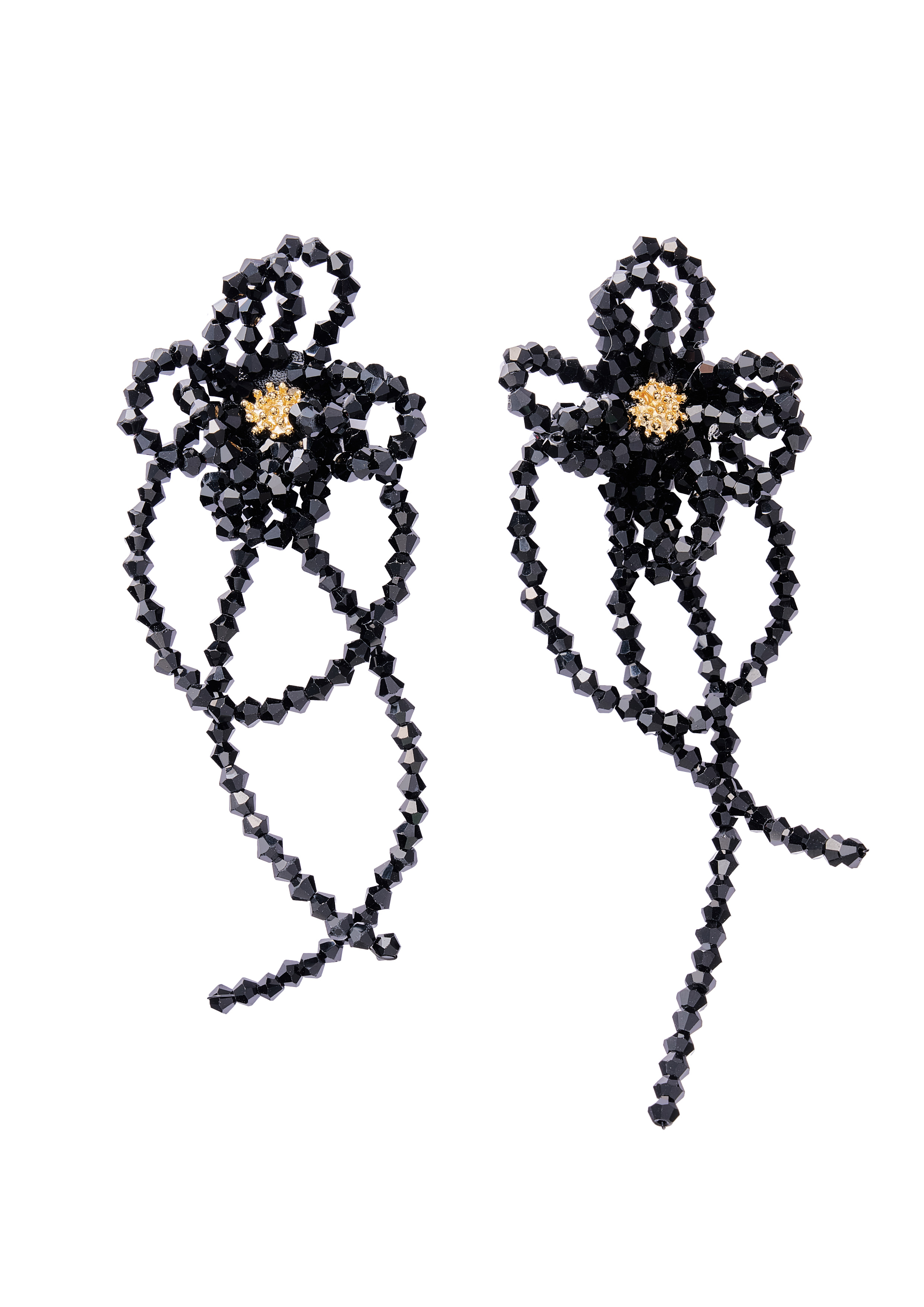 Glass Beads Flower Pierce