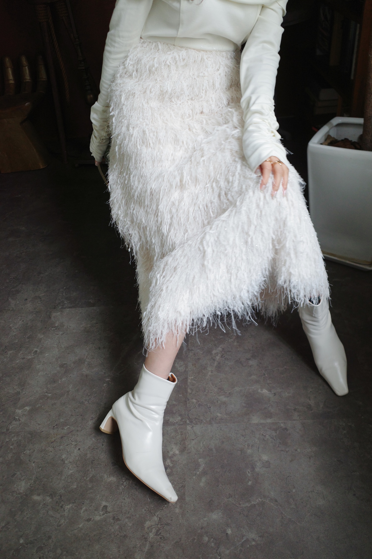 Volume Feather Dress