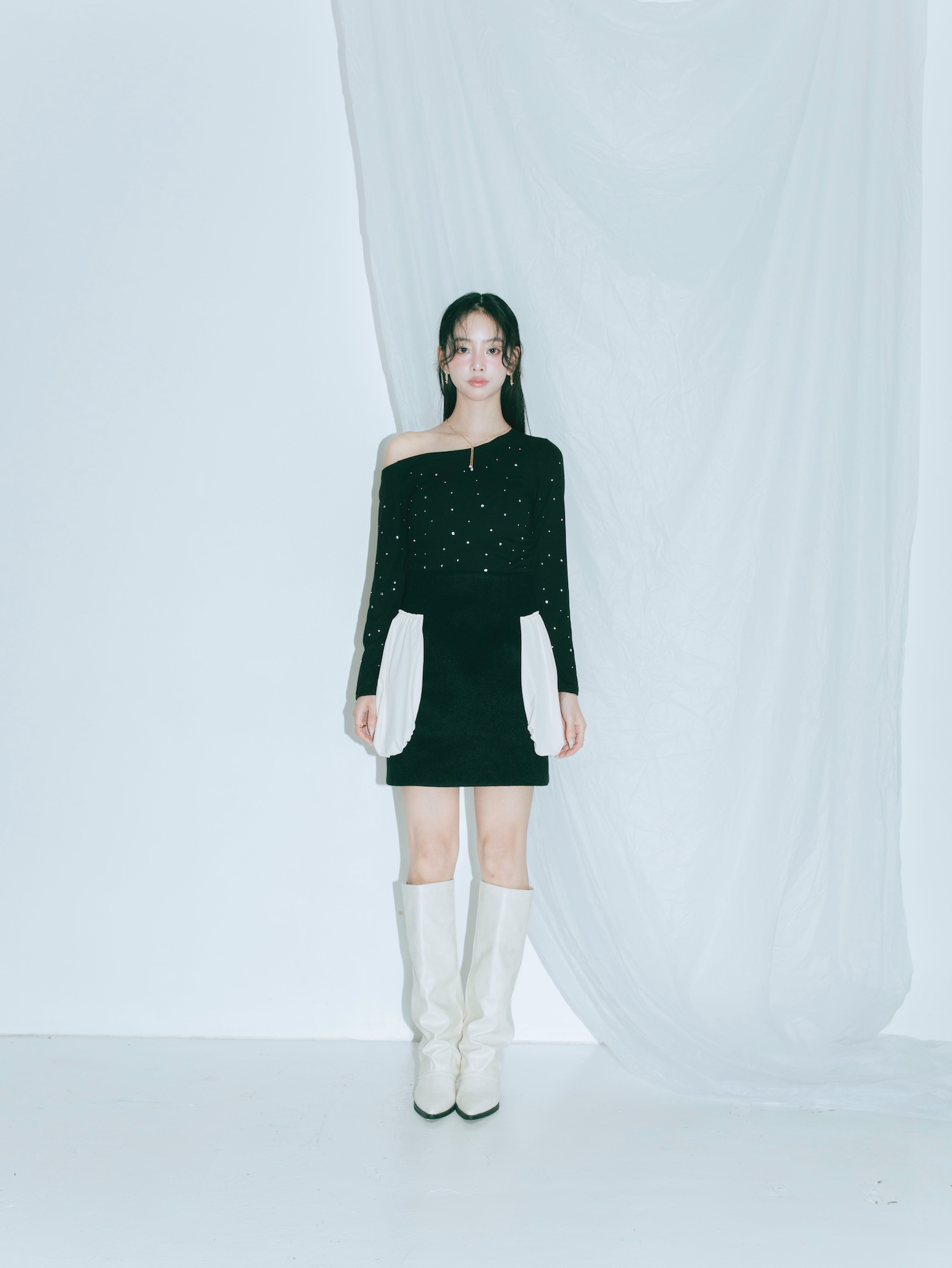 Side Whip Mini Skirt