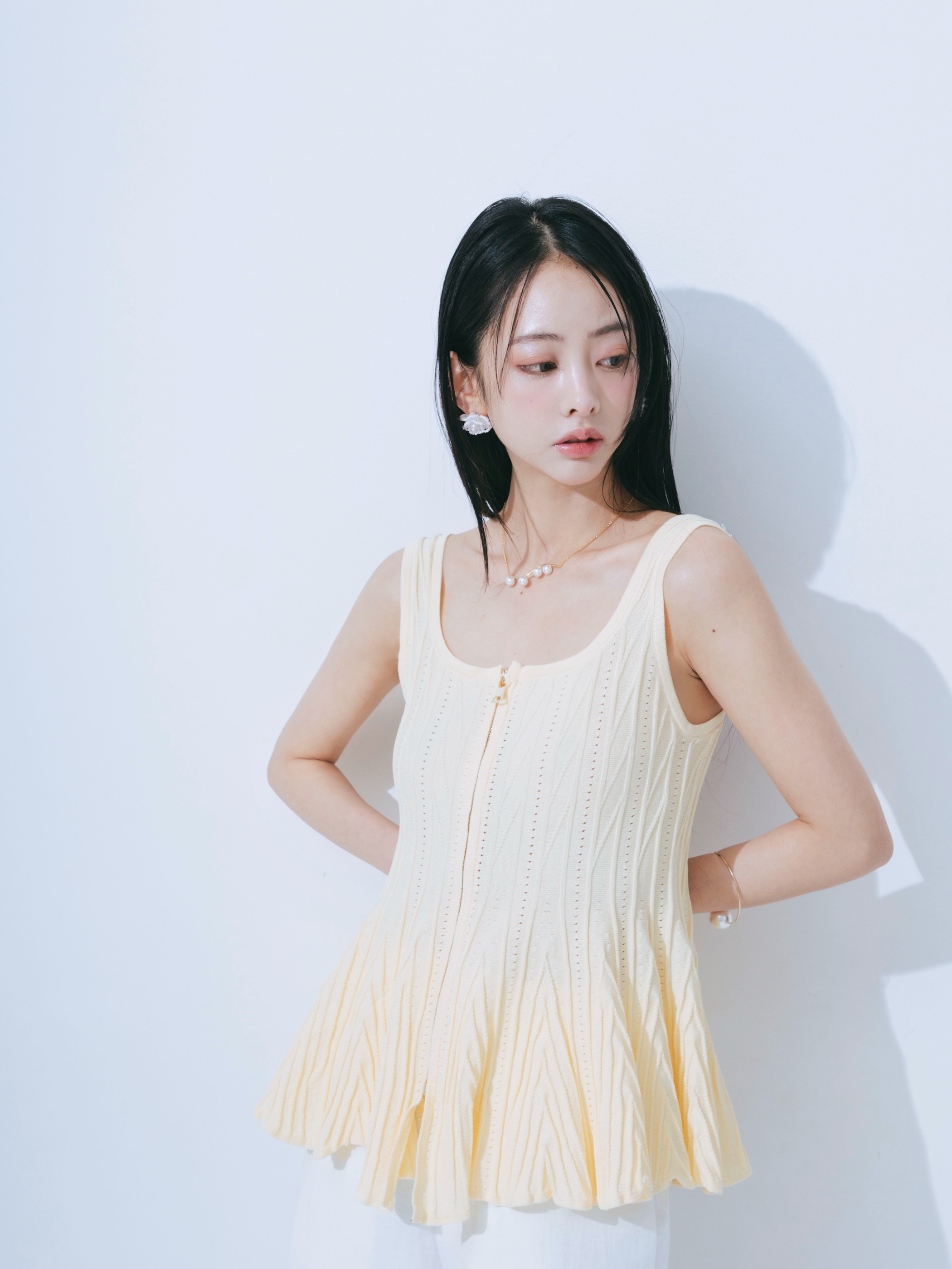 【JOUR by Crayme,】Emboss Peplum Knit