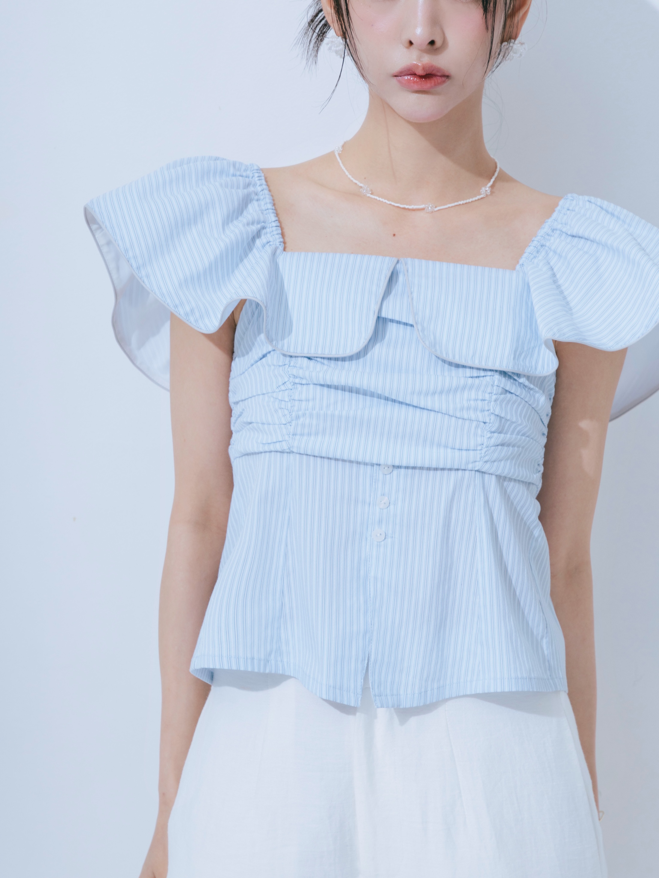 【JOUR by Crayme,】2way Frill Shirt Tops
