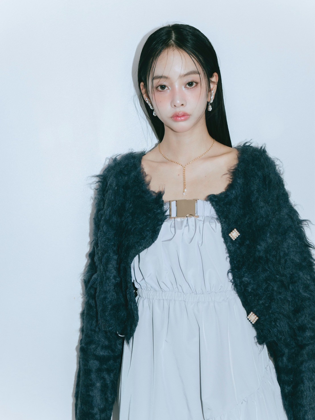 Scallop Shaggy Knit Cardigan