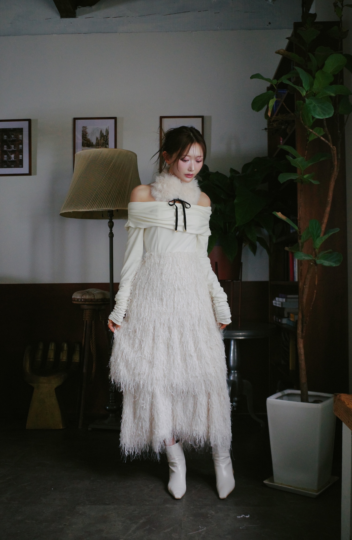 Volume Feather Dress