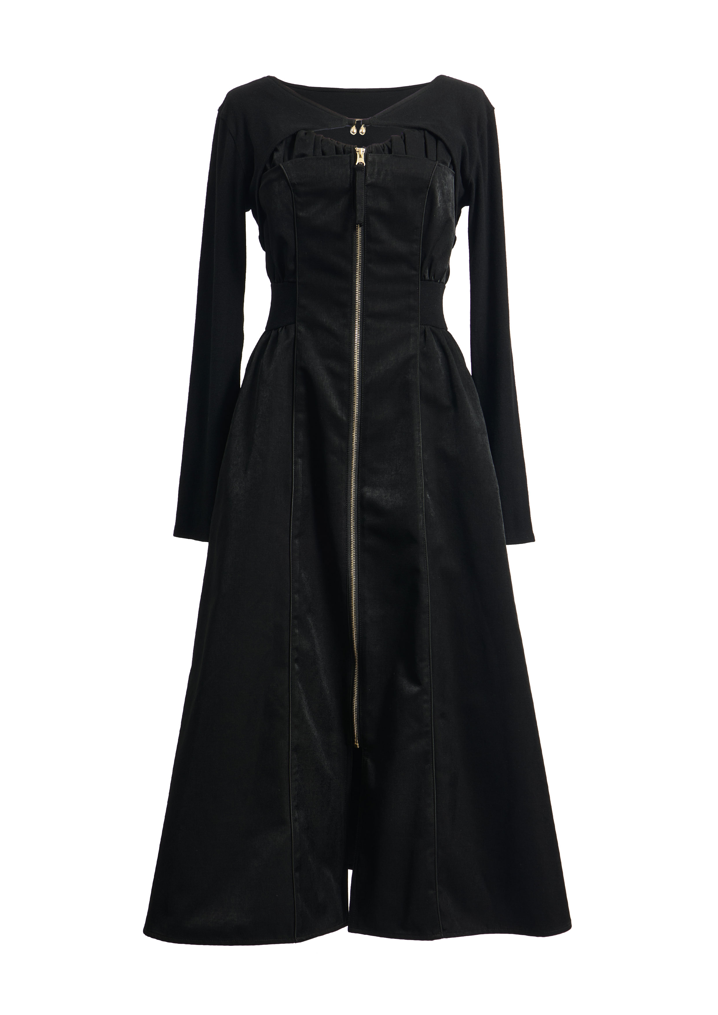 【JOUR by Crayme,】Front Zip Line Dress Set