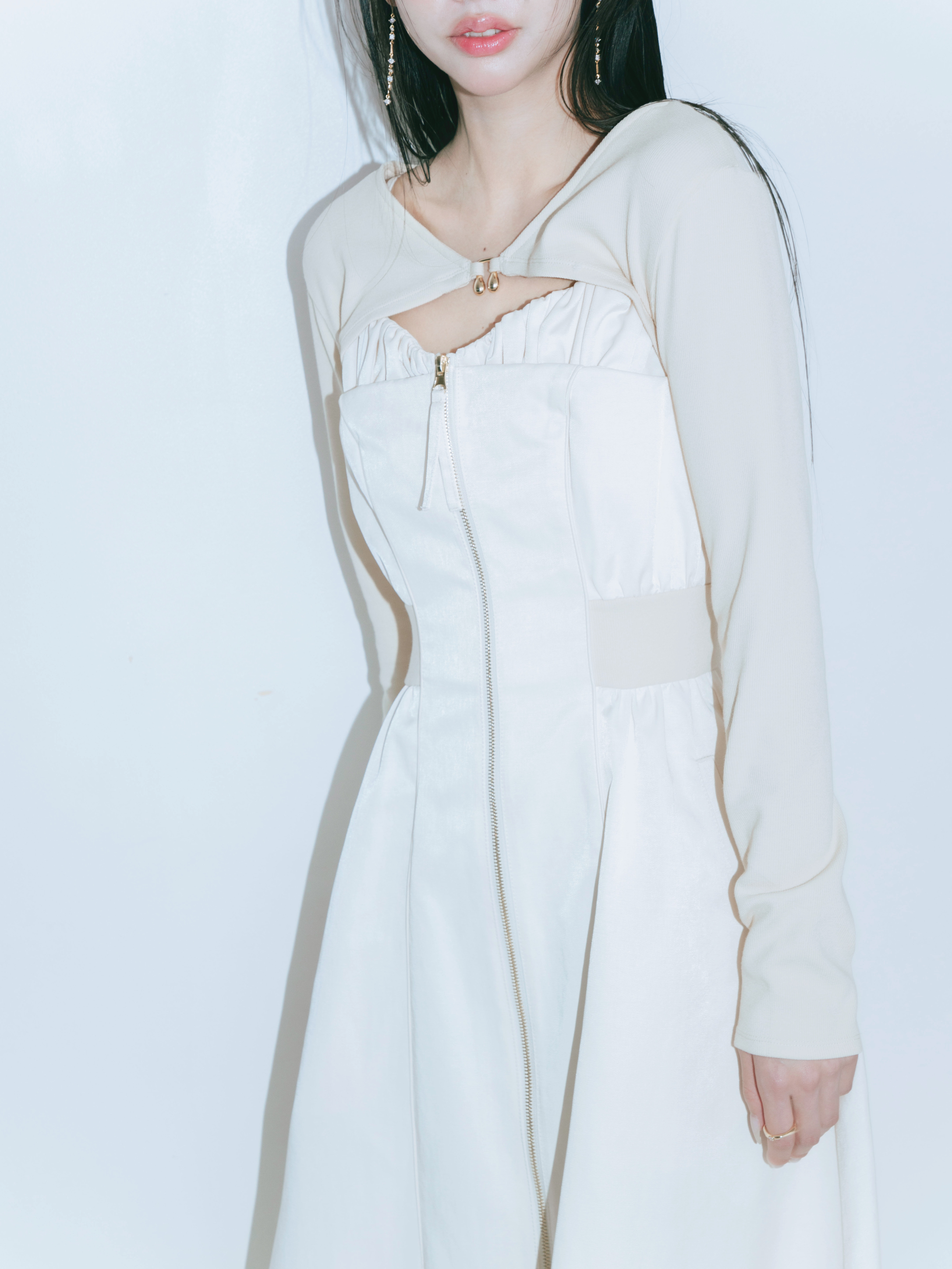 【JOUR by Crayme,】Front Zip Line Dress Set