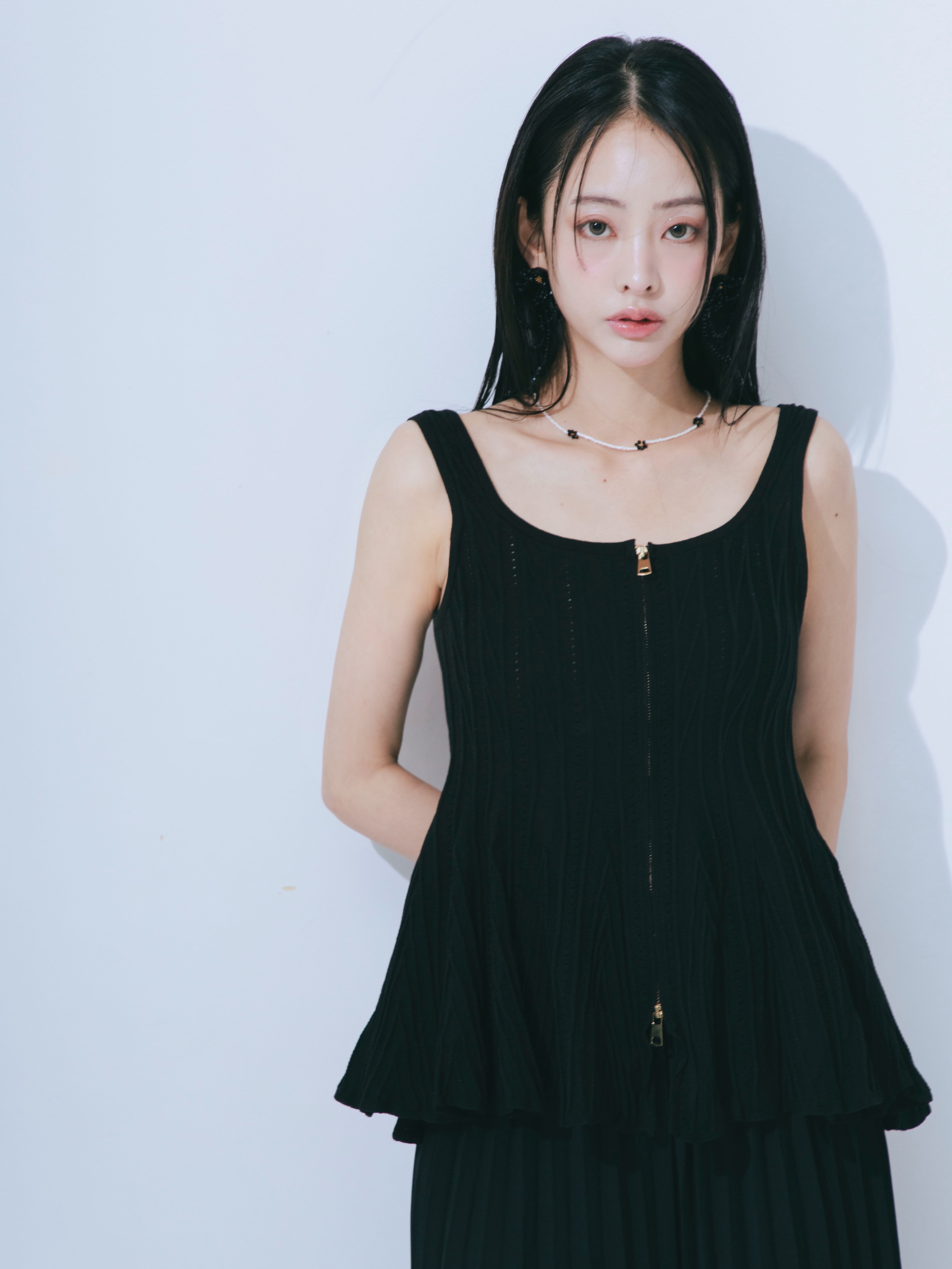 【JOUR by Crayme,】Emboss Peplum Knit