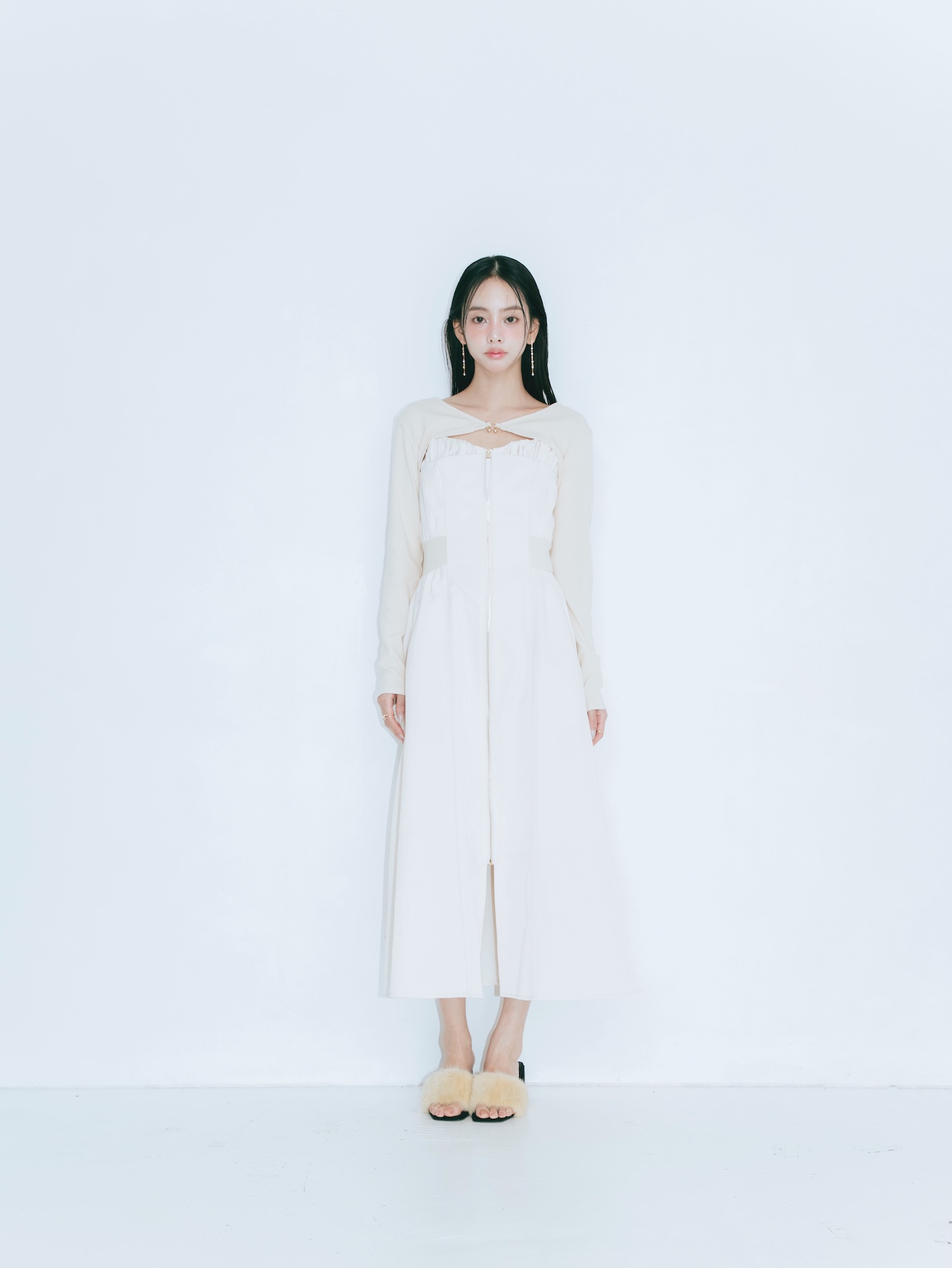 【JOUR by Crayme,】Front Zip Line Dress Set
