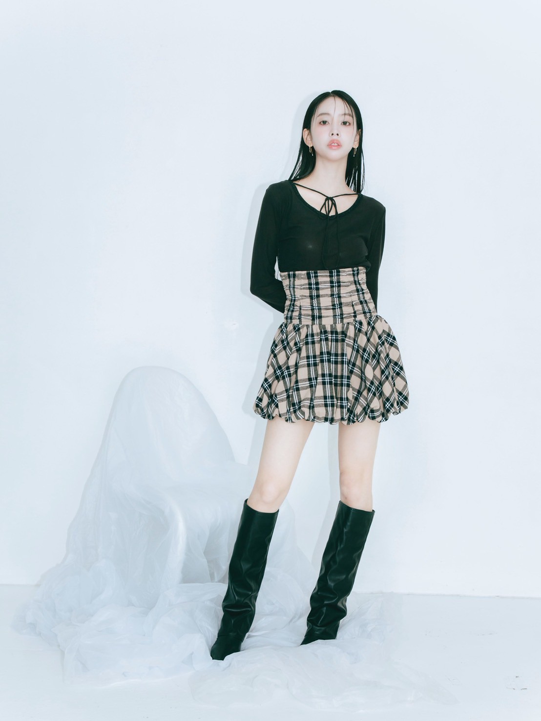 【JOUR by Crayme,】Mix Sheer Tops