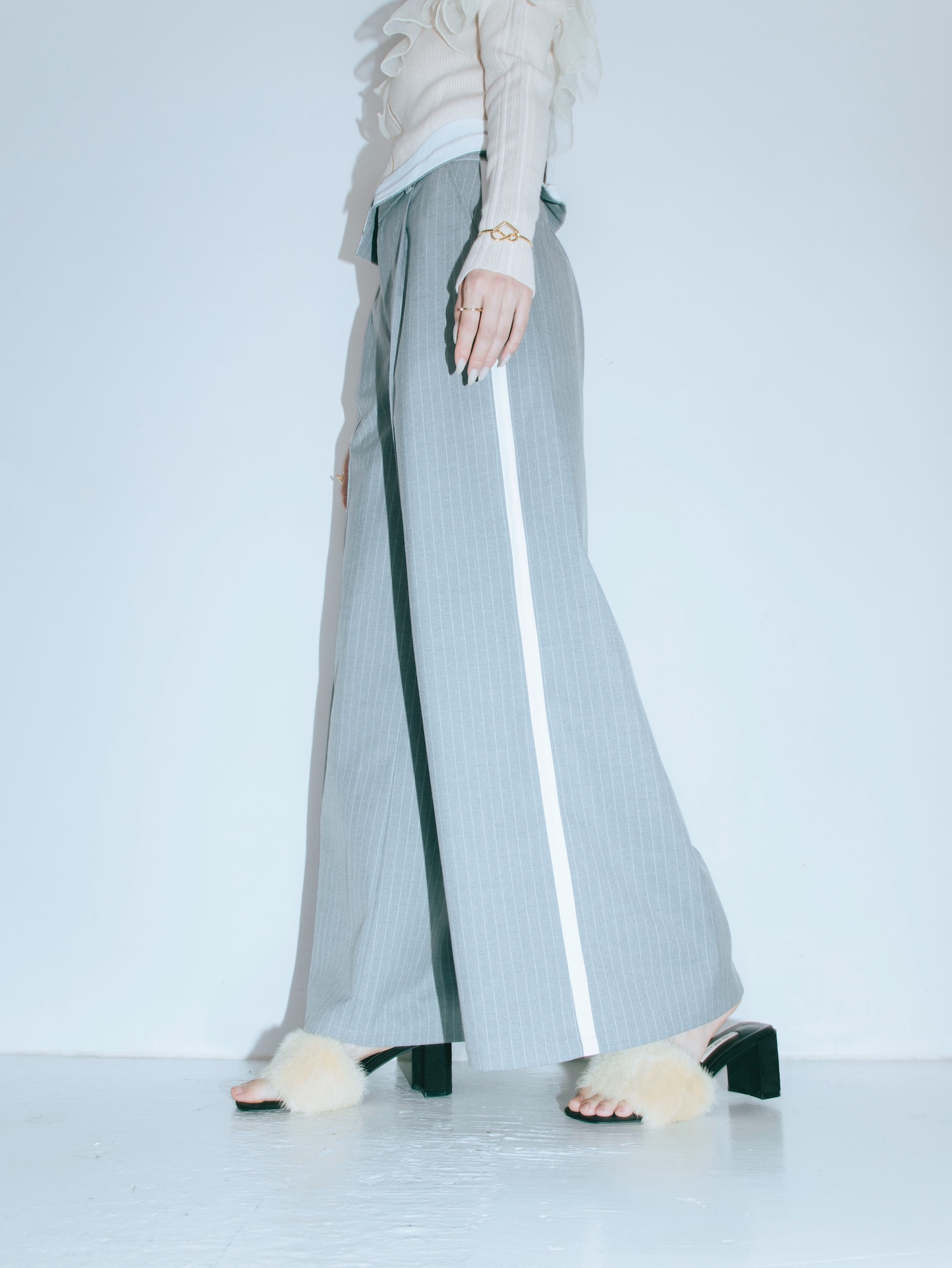 【JOUR by Crayme,】Flap Line Wide Pants