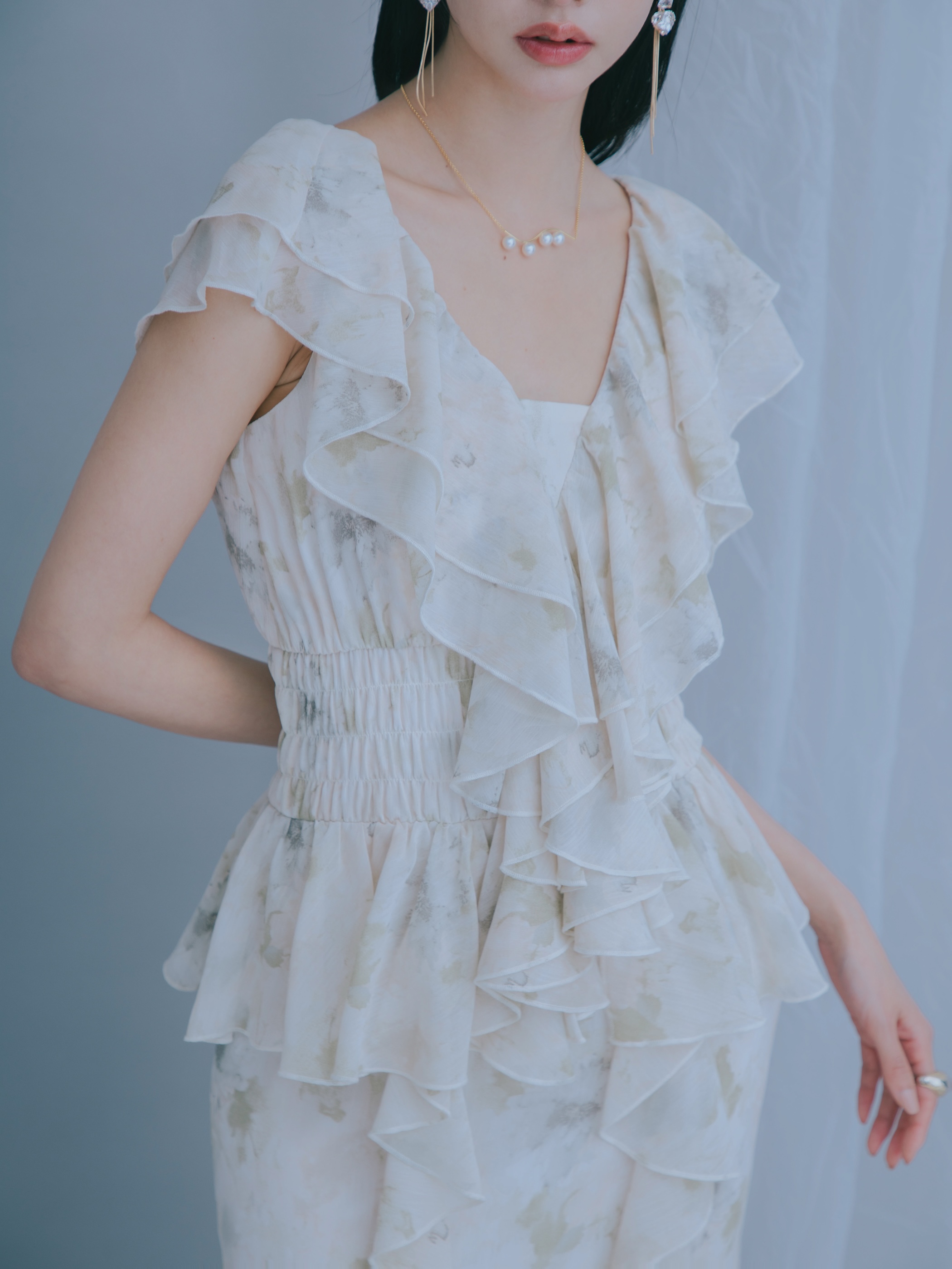 Watercolor Ruffle Dress