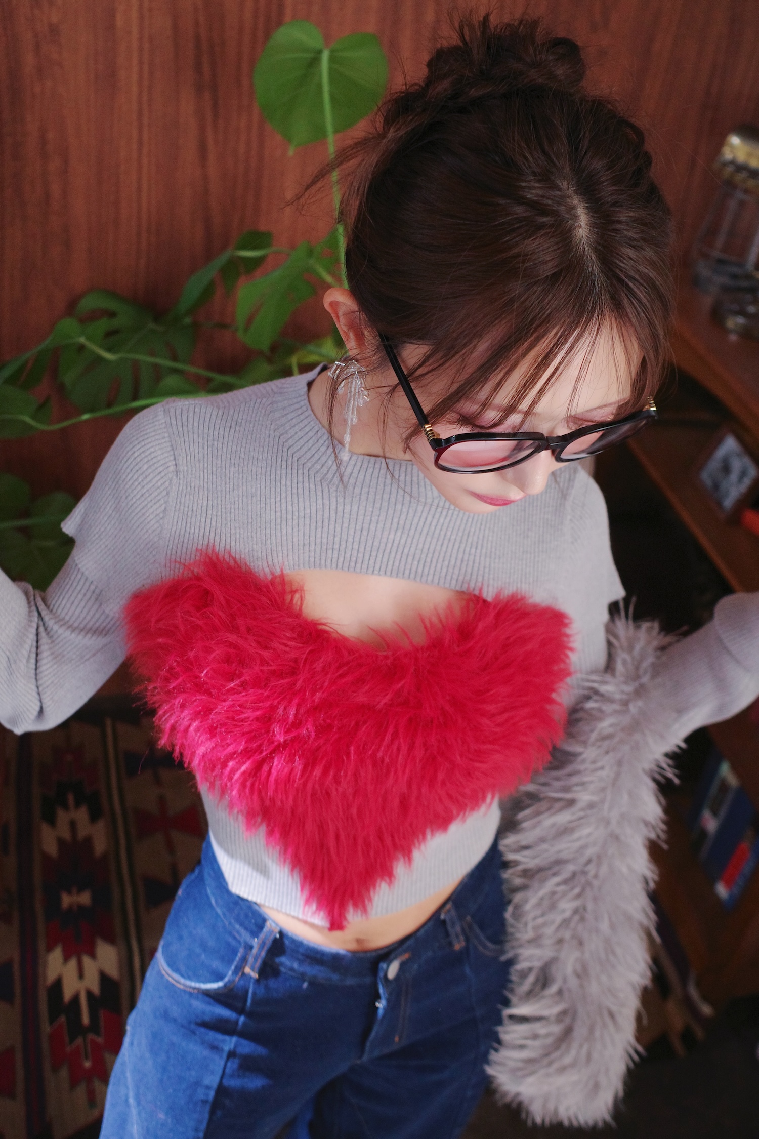 Heart Shaggy Knit