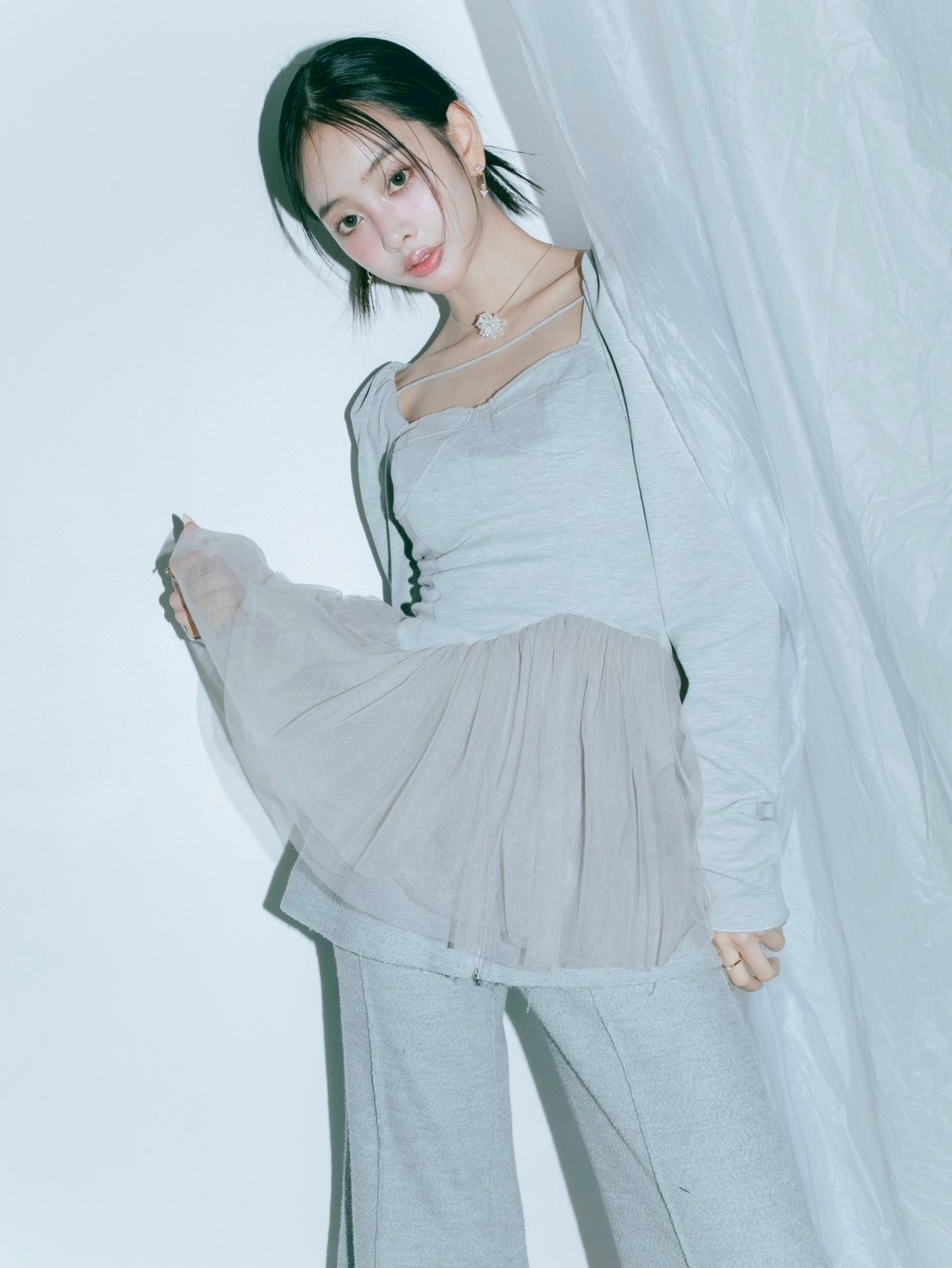 2way Skirt Layered Pants