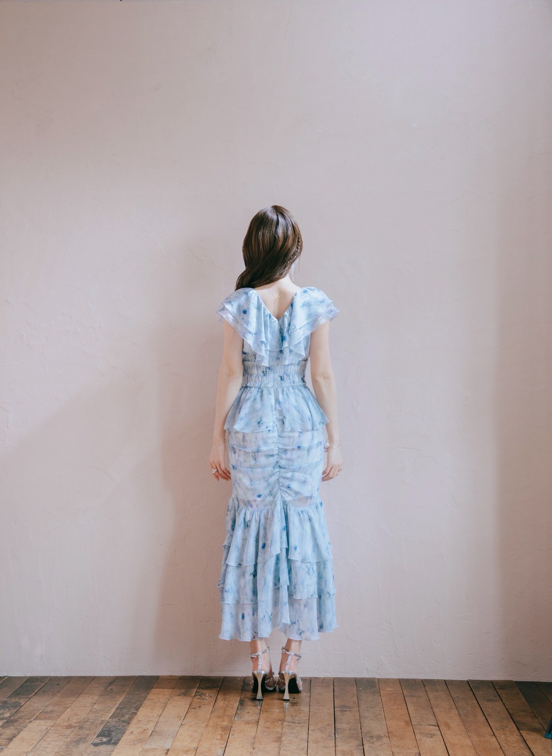 Watercolor Ruffle Dress