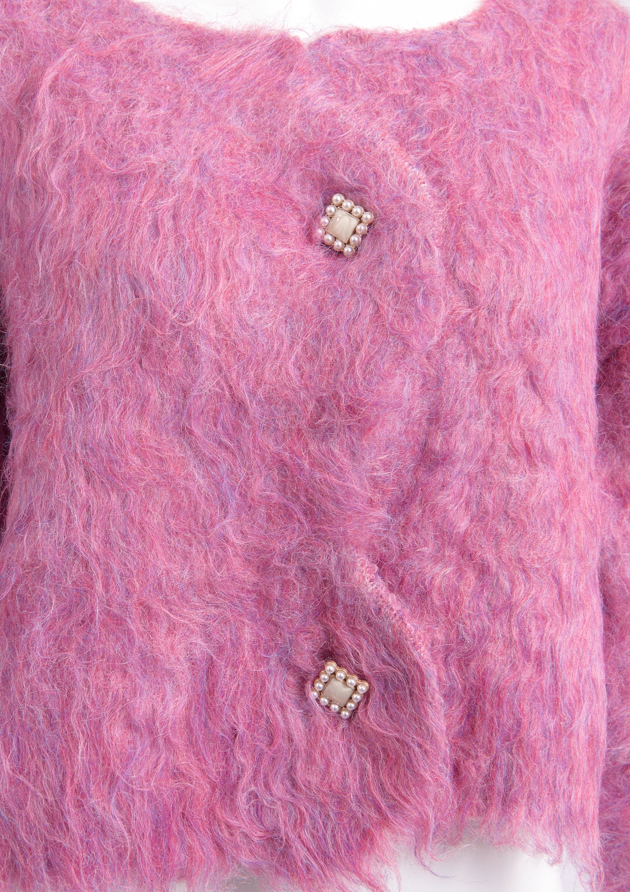 Scallop Shaggy Knit Cardigan