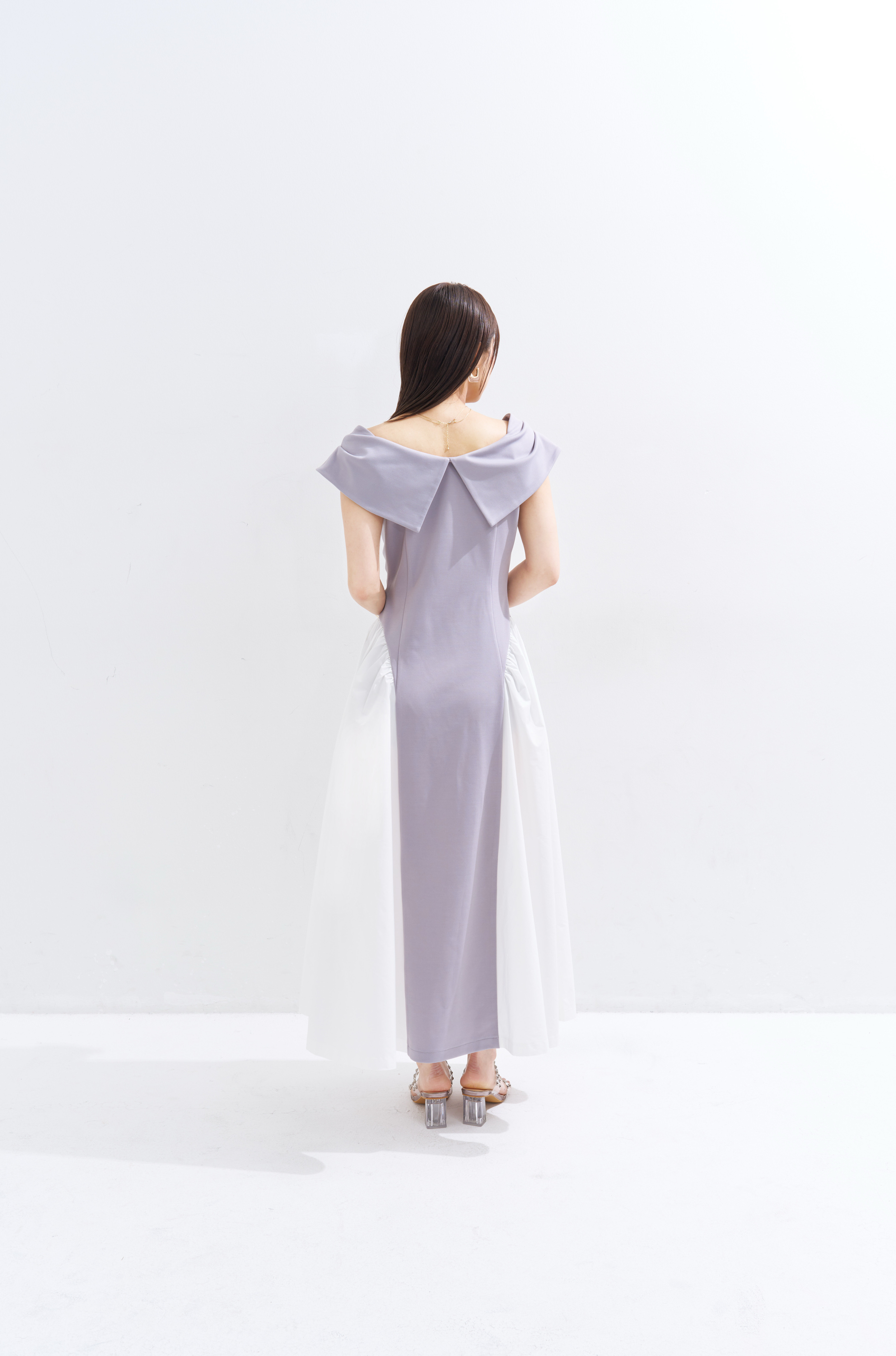 【JOUR by Crayme,】Ribbon Collar Dual Dress