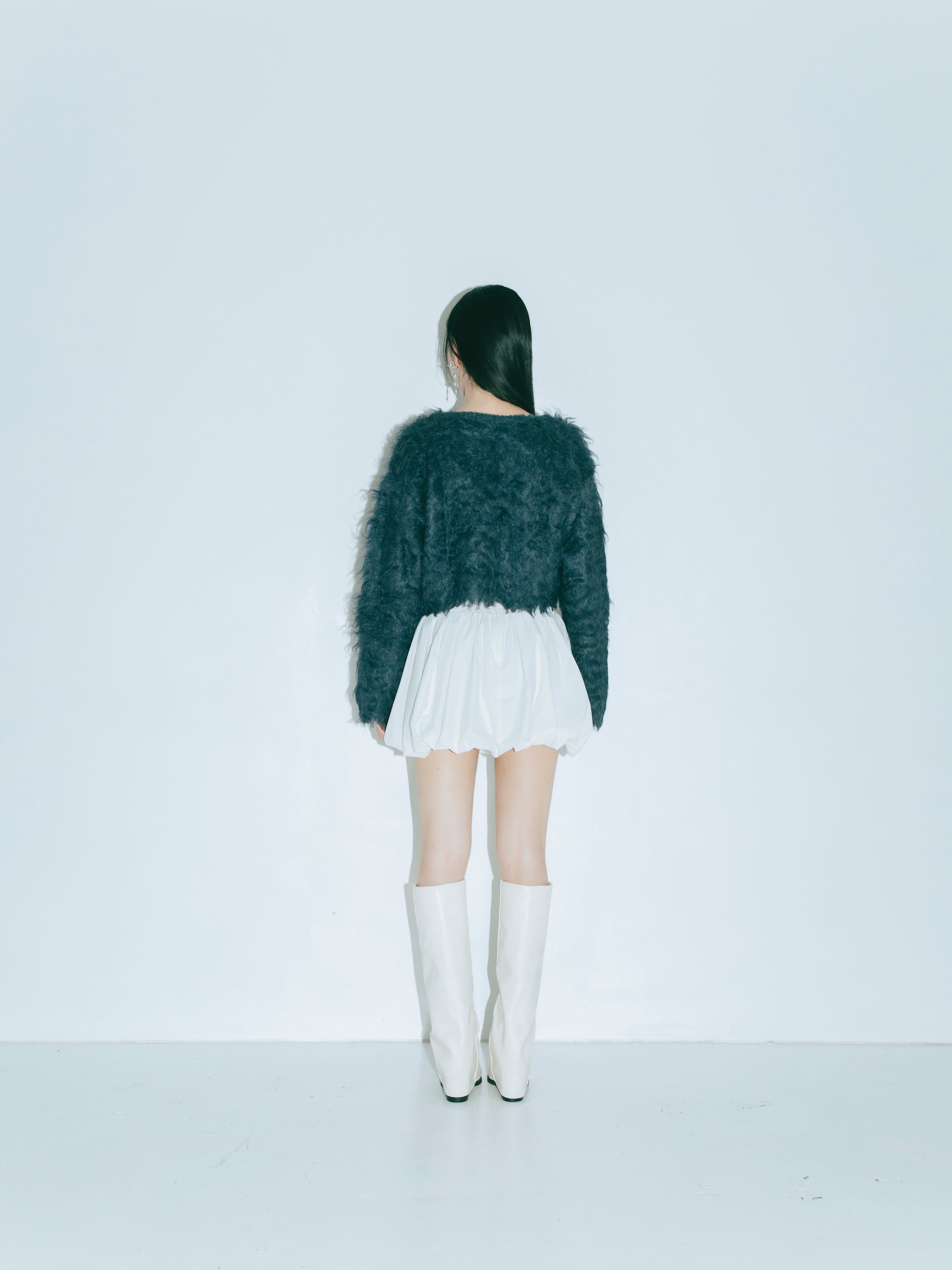 Scallop Shaggy Knit Cardigan