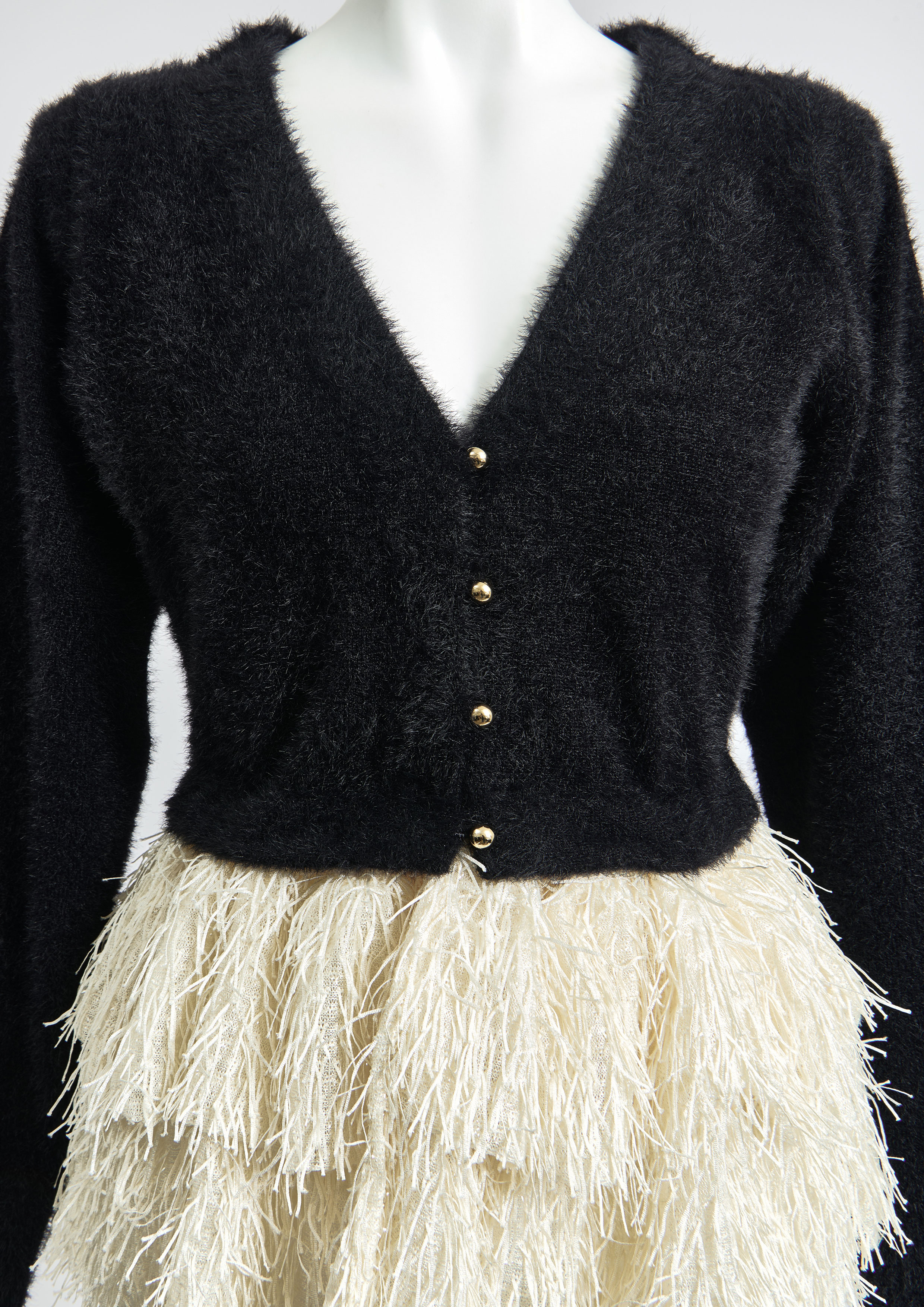 【JOUR by Crayme,】Fringe Peplum Cardigan